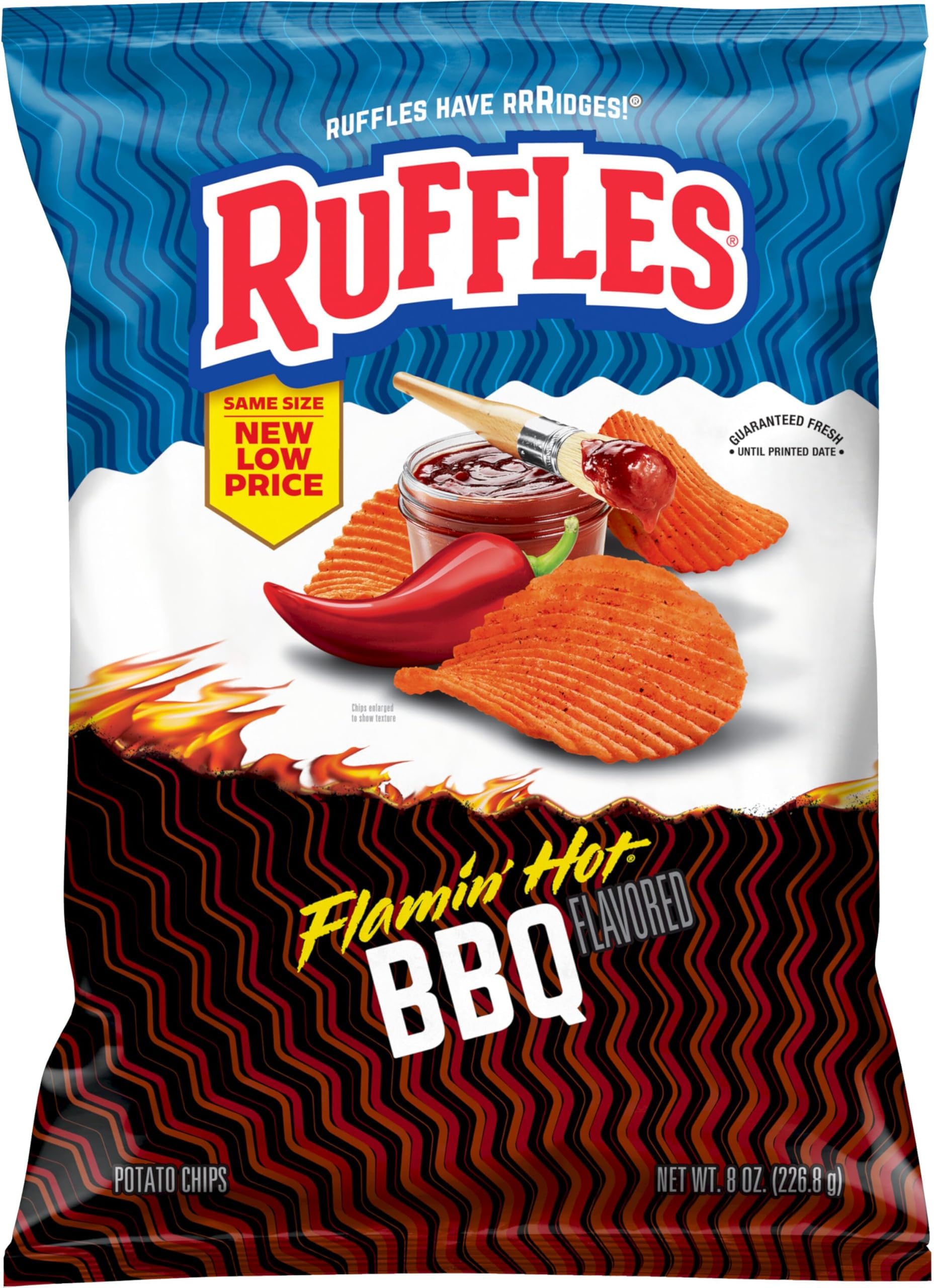 Ruffles Flamin' Hot Bbq, 8.0 Oz