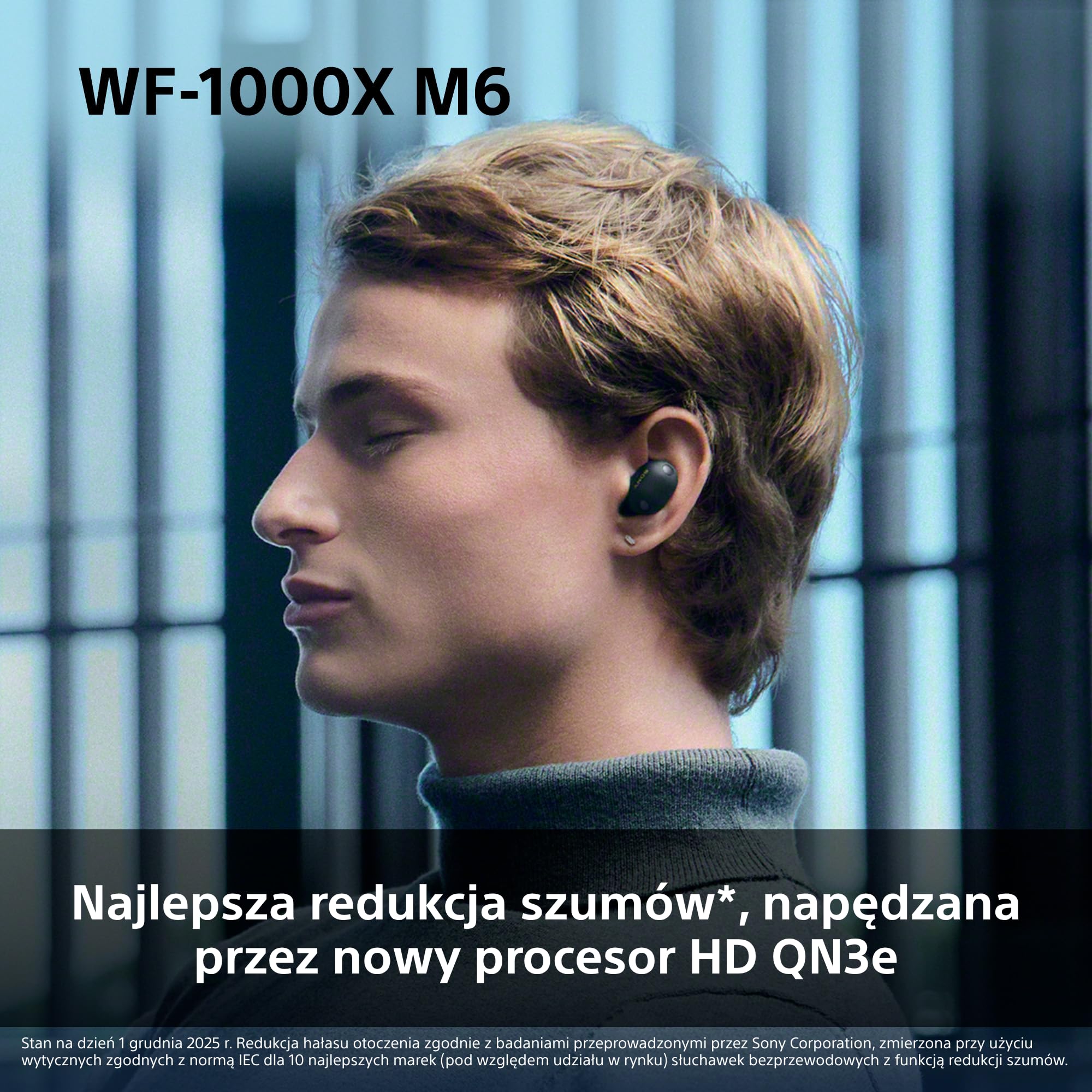 Sony WF-1000XM6 Flagowe bezprzewodowe słuchawki douszne z redukcją szumów, Bluetooth, Hi-Res, krystalicznie czyste rozmowy, 10-pasmowy EQ, do 24 godz. baterii, IPX4, iOS i Android – Czarne