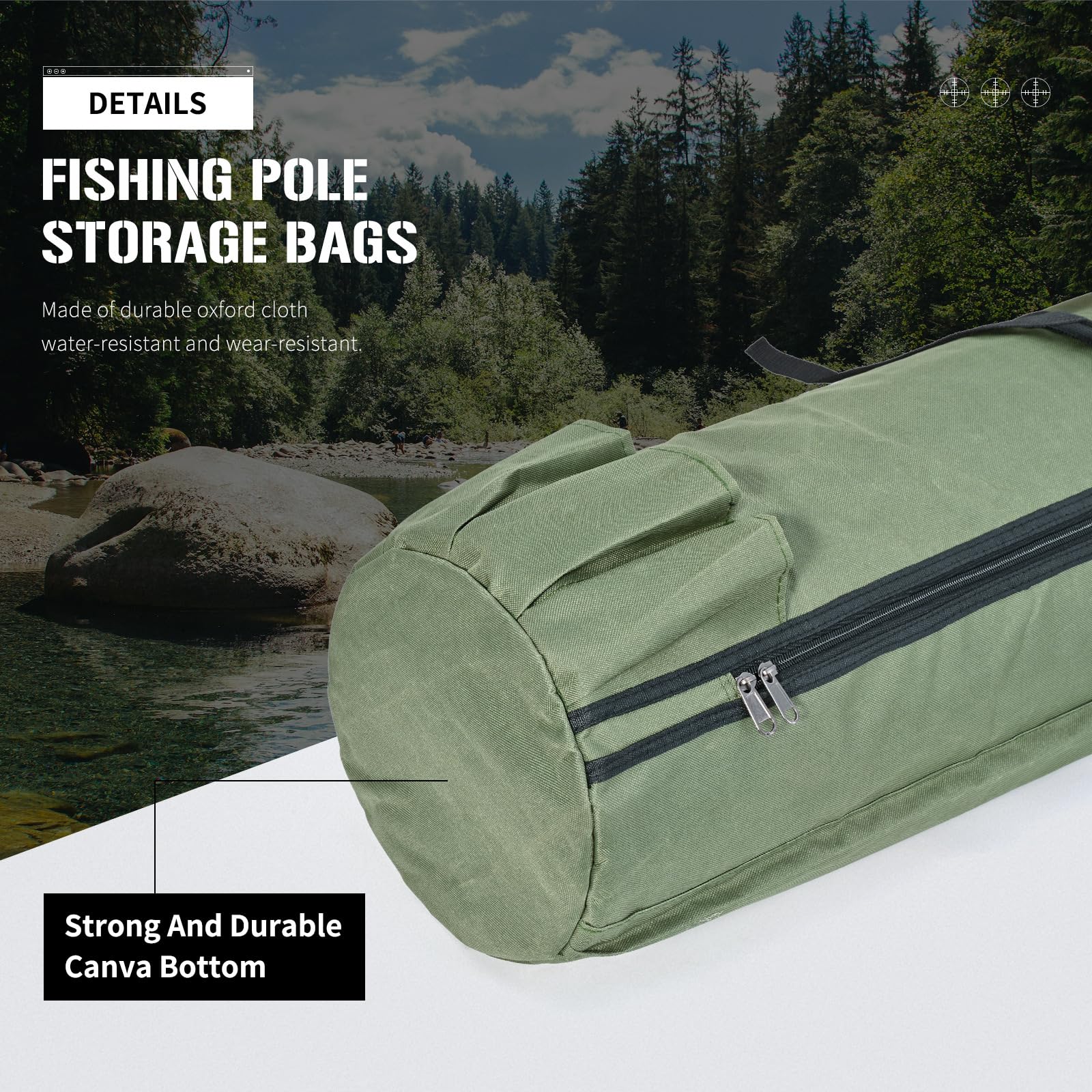 Fishing Case Folding Fishing Rod Case Canvas Fishing Pole Tools