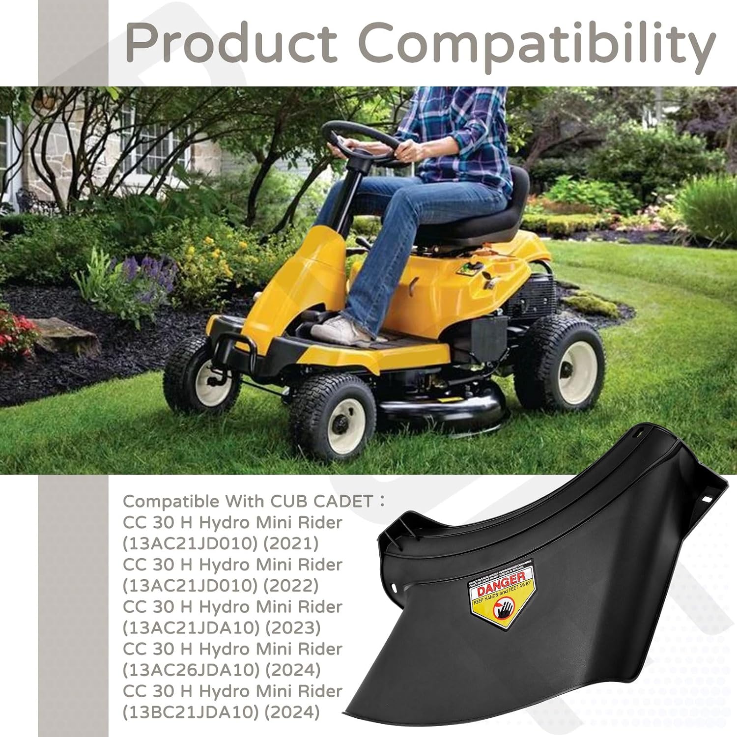 731-13549 Side 30" Discharge Chute for Cub Cadet, Troy-Bilt, Murray, Yard-Machines, Hydro Mini Rider R 105 1500 LT-30 E150 CC30H CC30E TB30B TB30T TB30R
