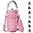 AceTreker 32 oz & 40 oz Insulated Flask Sling Bag with Strap, Sport Bottle Sleeve & Pocket, Paracord Handle - Pink