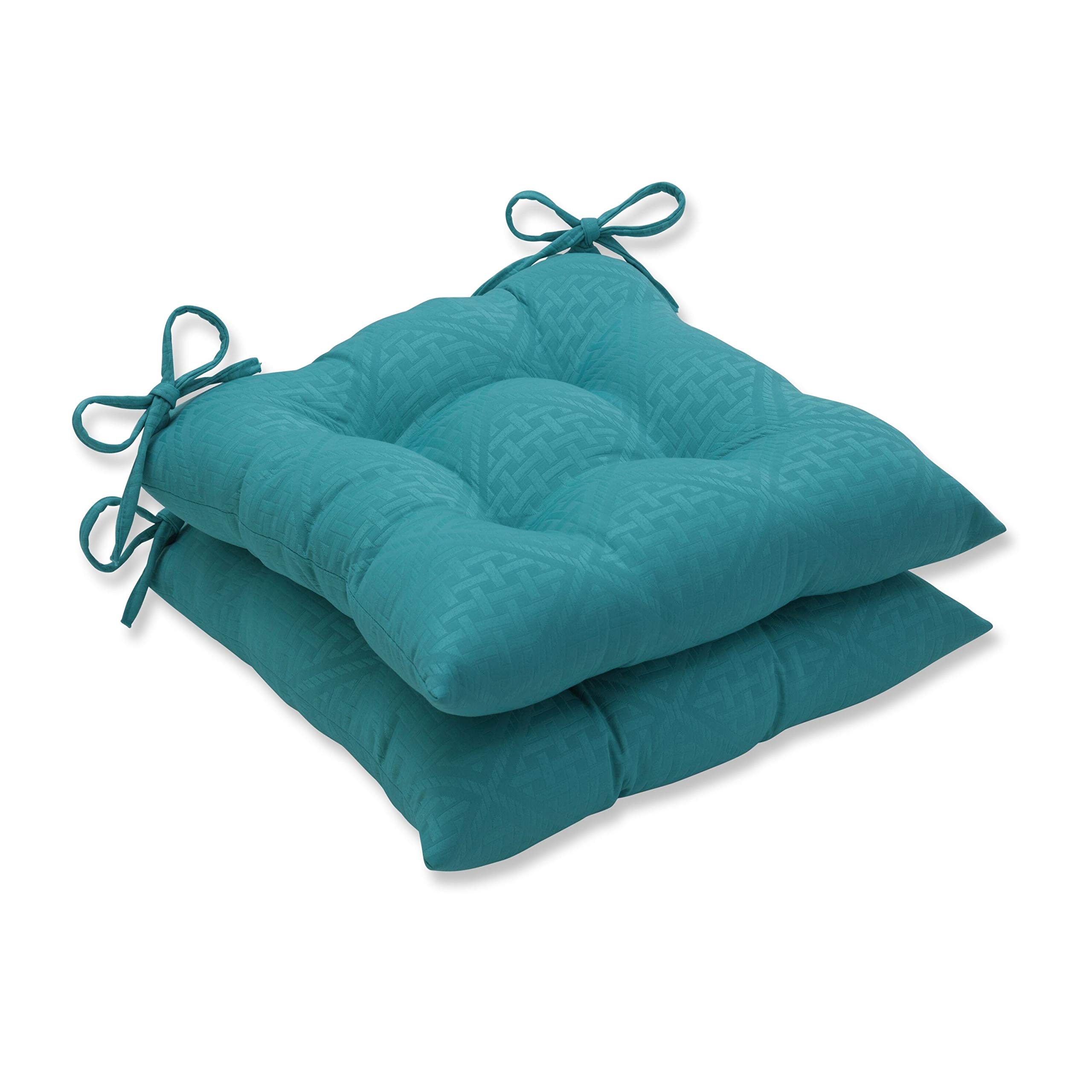 Pillow Perfect Outdoor/Indoor Paragon Maui Tufted Seat Cushions (Square Back), 19" x 18.5", Green, 2 Pack