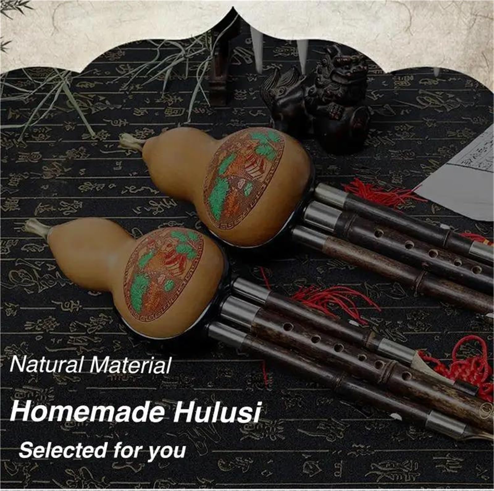 Instrument De Musique Hulusi C-key Hulusi Flûte Traditionnelle Chinoise Faite À La Main Gourde Cucurbit Flûte Instrument De Musique Ethnique À Vent En Bois