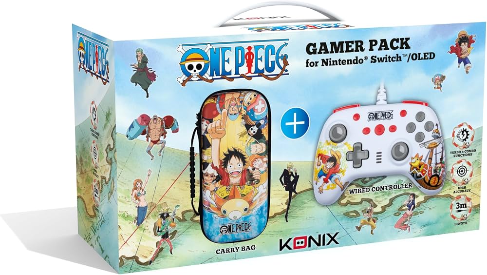 Konix One Piece Gamer Pack d'accessoires gaming pour Nintendo