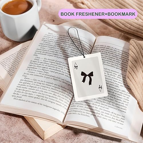 Miniatura 5 de Ambientador de aire con lazo negro lindo para automóvil, moderno retro Queen Ace Card Guest Check Ambientador colgante 3 piezas para coches, clóset