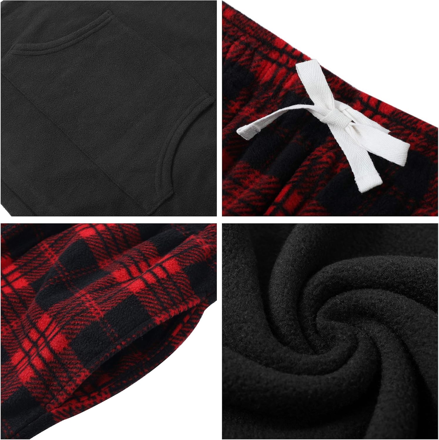 U2SKIIN Couple Pajama Sets, Plaid Pajama Set for Men and Women Soft Warm Pjs Set - Image 6