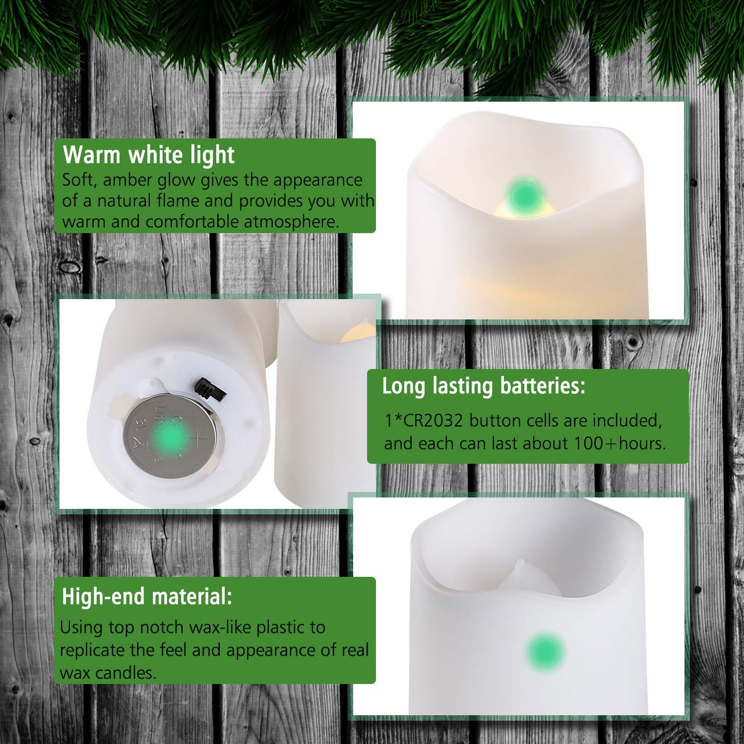 SHYMERY Flameless Votive Candles,Flameless Flickering Electric Fake