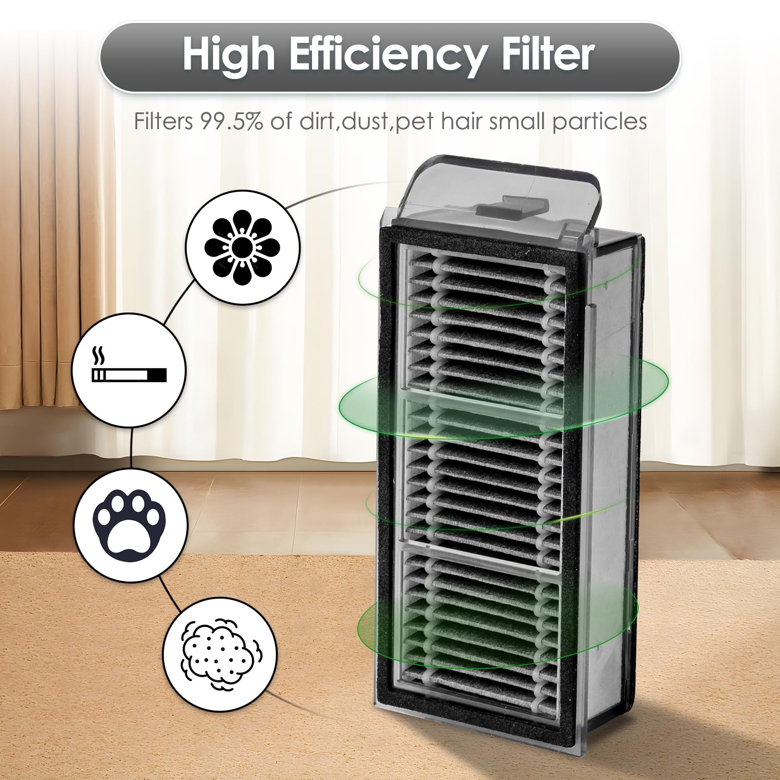 (25 pièces) Pièces de rechange pour aspirateur robot Dreame L60 Pro Ultra, 2 brosses rotatives, 6 lingettes de nettoyage, 5 filtres HEPA, 6 sacs à poussière, 6 brosses latérales, Kit d'accessoires