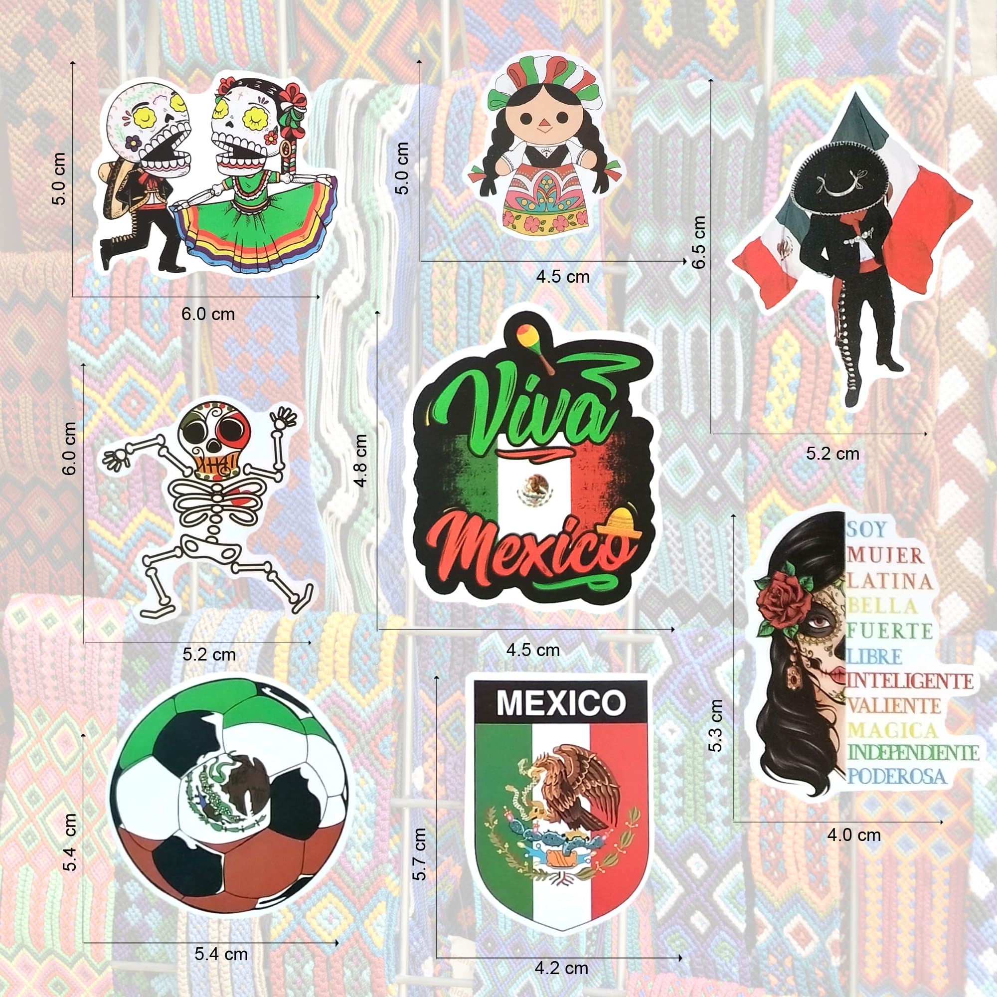 Adesivi Rigidi Messico STICKERMONSTER - Confezione MEXICAN CHINGON 40 - Pegatinas Per Caschi