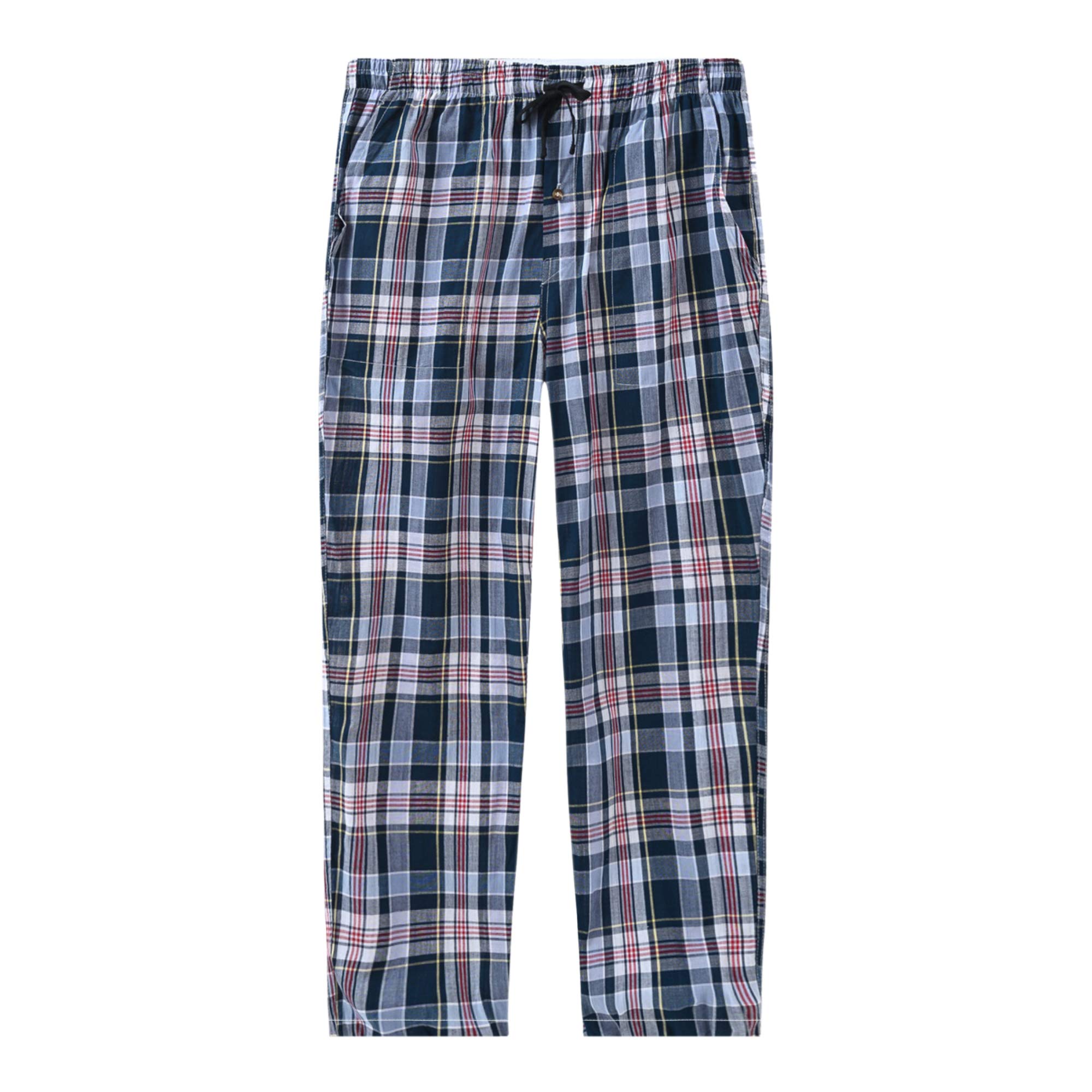 MoFiz Pantaloni Pigiama Uomo Cotone Lungo Pantaloni a Quadretti con Tasche