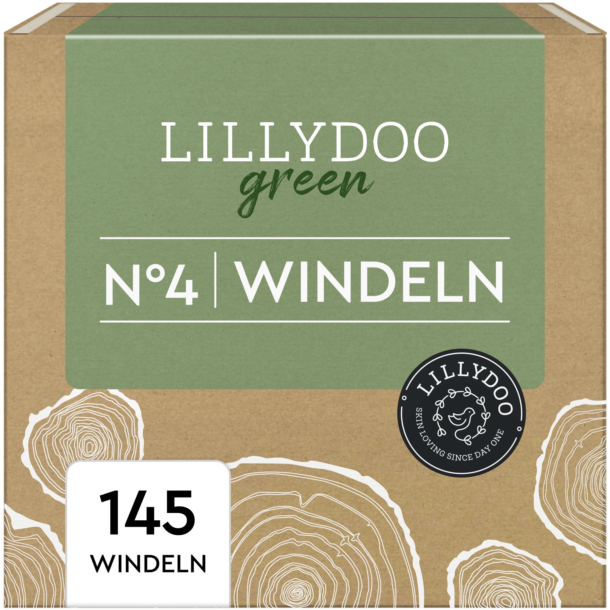 LILLYDOO green umweltschonende Windeln, Größe 4 (9-14 kg), Monatsbox (145 Stück)