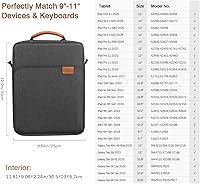 Vista 78 de MoKo Funda con Asa para Tableta de 9-11 Pulgadas, Bolsa de Transporte con Correa para el Hombro Compatible con Nuevo iPad Pro M4/iPad Air M2 de 11