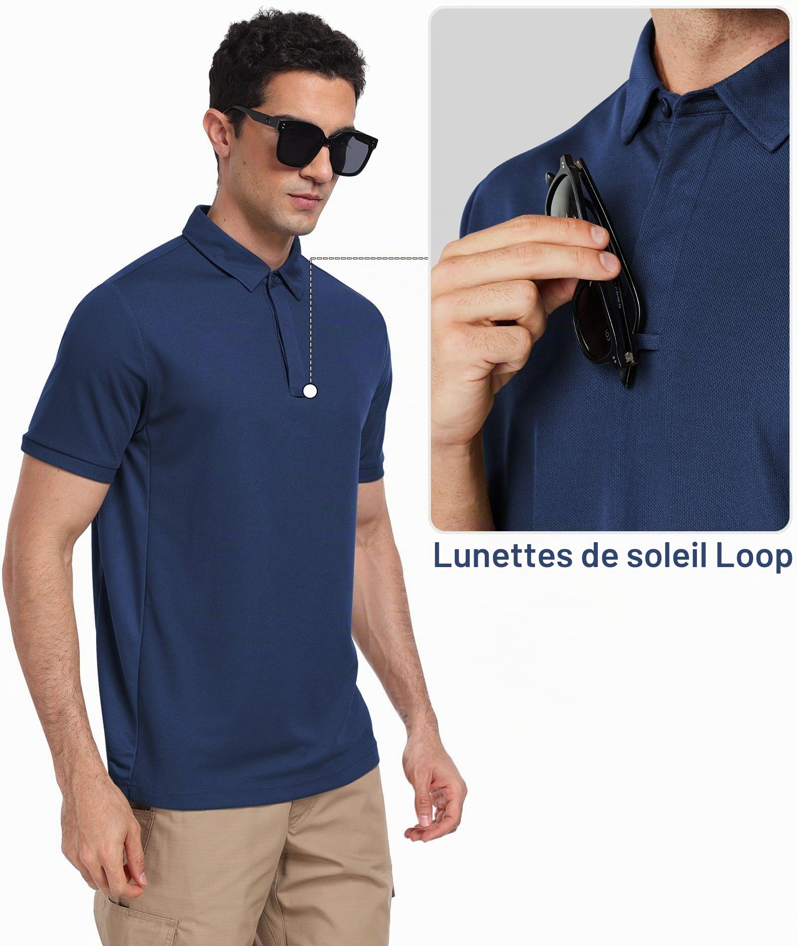 Polo Homme à Manches Courtes T-Shirt Polo Homme Respirant Polo T Shirt de Travail Hommes T-Shirts Manches Courtes Hommes pour Les activités de Plein air