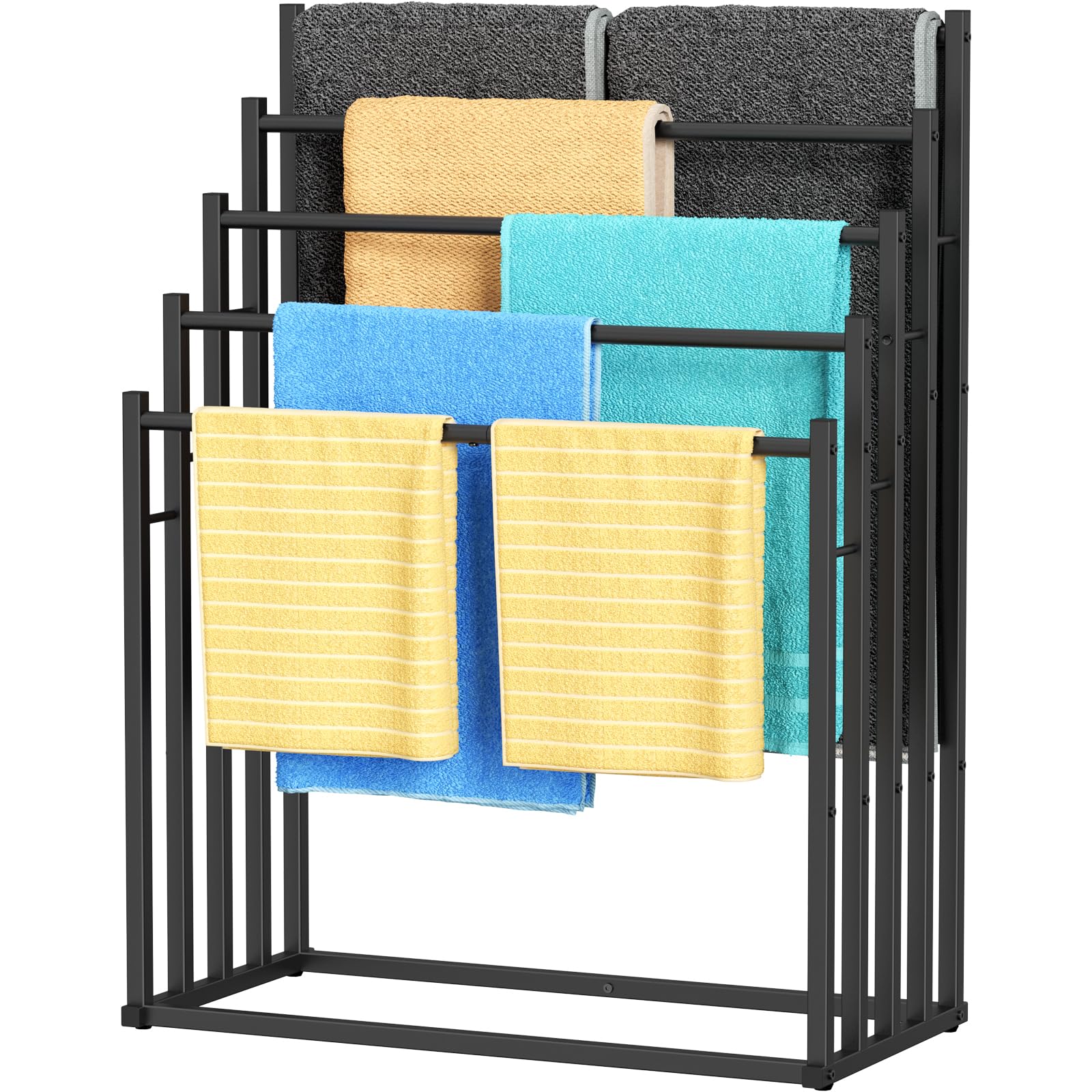 Photo 1 of [DIRTY] Honiter Towel Racks for Bathroom, 5 Tier Wide Towel Drying Rack Outdoor, Free Standing Towel Rack, Pool Towel Blanket Stand and Display Rack for Oversized Bath Towels
