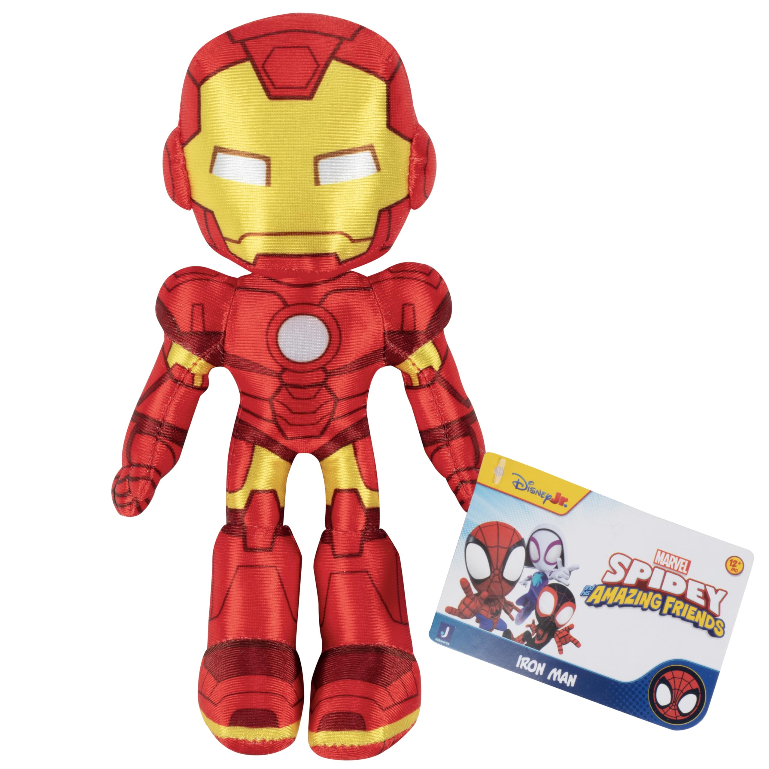 Marvel Spidey and His Amazing Friends 8" Iron Man Plush - Spider-Man Stuffed Toy Figure - Officially Licensed - Spider-Verse Easter Basket Stuffer Gift for Kids, Boys, Girls