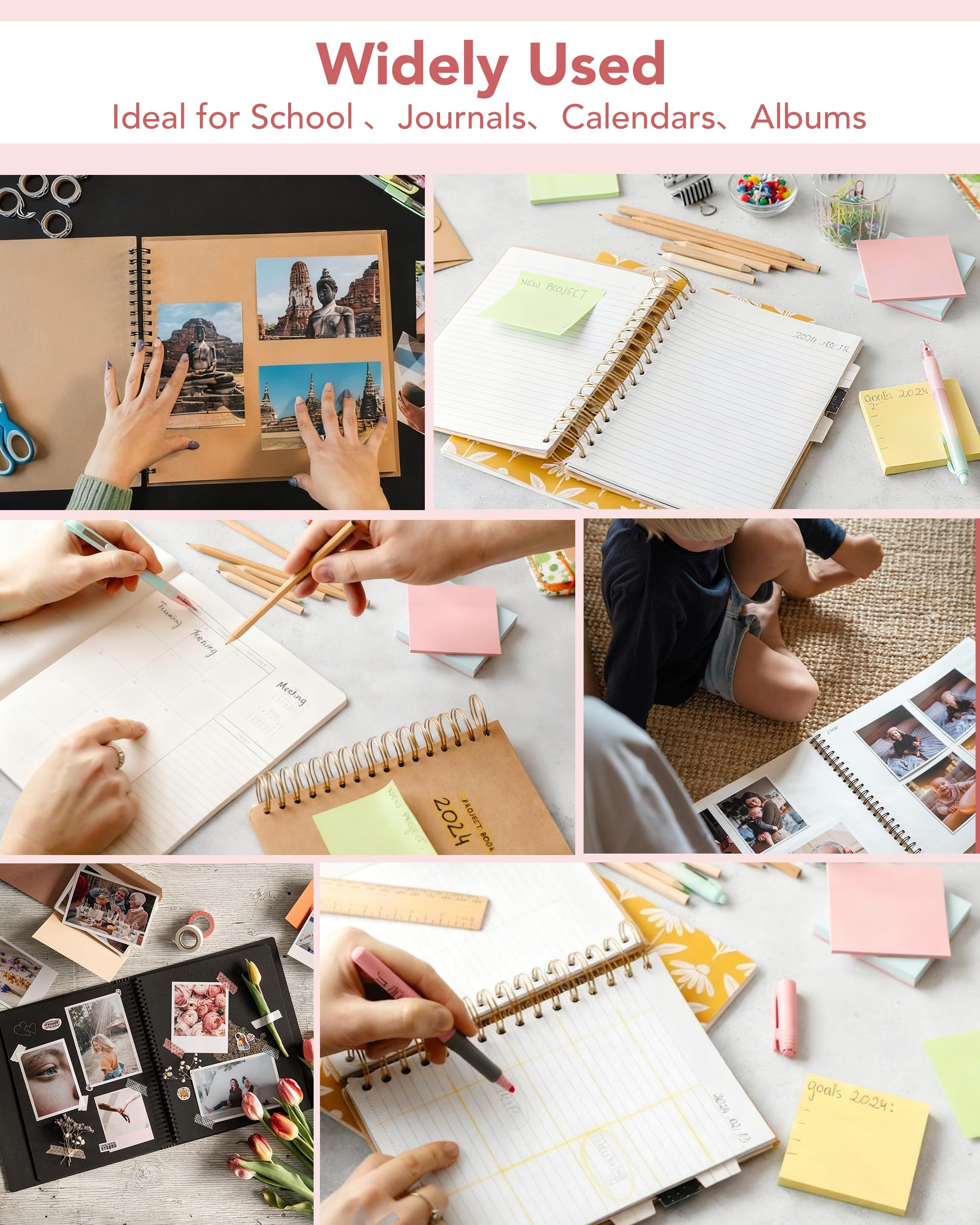 MAKEASY Binding Machine Hole Pitch 2:1 - Portable Book Binding Kit with 10PCS 5/8'' Binding Wires & Plier, for DIY Notebooks, Albums, Journals, and Calendars – Circle Holes