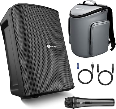 NBVOICE All-in-1 Portable Speaker System, Powerful Bass, 2-Way Powered 8" Bluetooth Speaker Wireless PA System with Bag, 180w Karaoke Machine with Mic