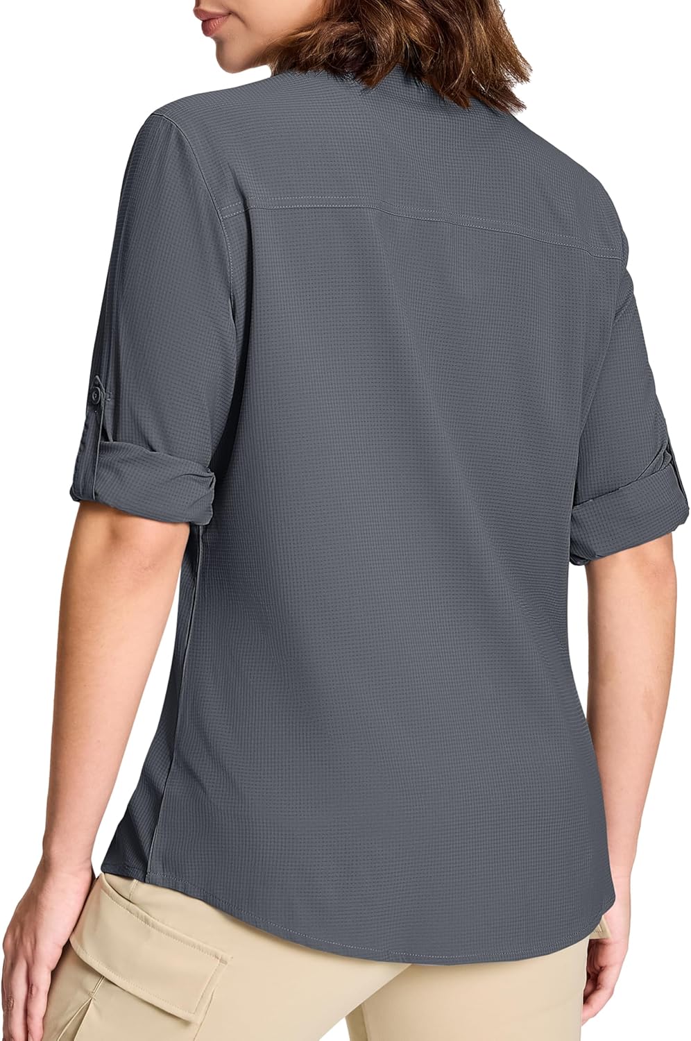 MAGCOMSEN Women's UPF 50+ Long Sleeve Fishing Shirts UV Sun Protection Quick Dry Button Down Safari Hiking Travel Shirts