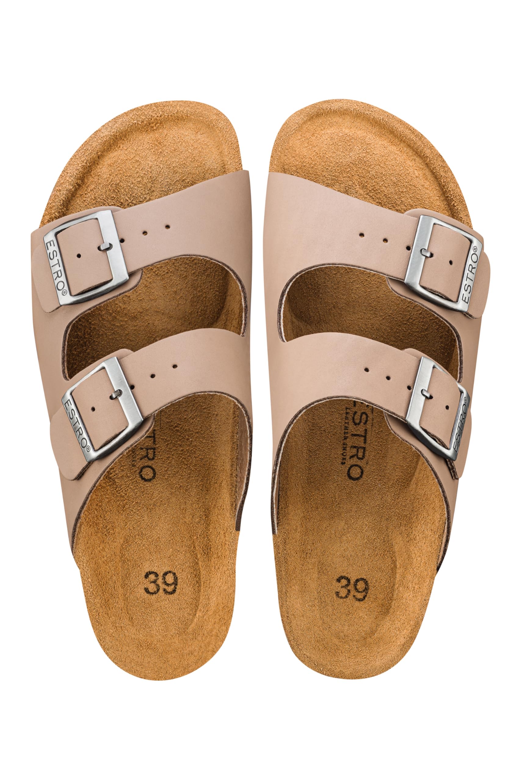 ESTRO Ciabatte Uomo Estive Pelle - Sandali Donna Estive Pelle Ciabatte Sughero Uomo Sandali Sughero Donna S6