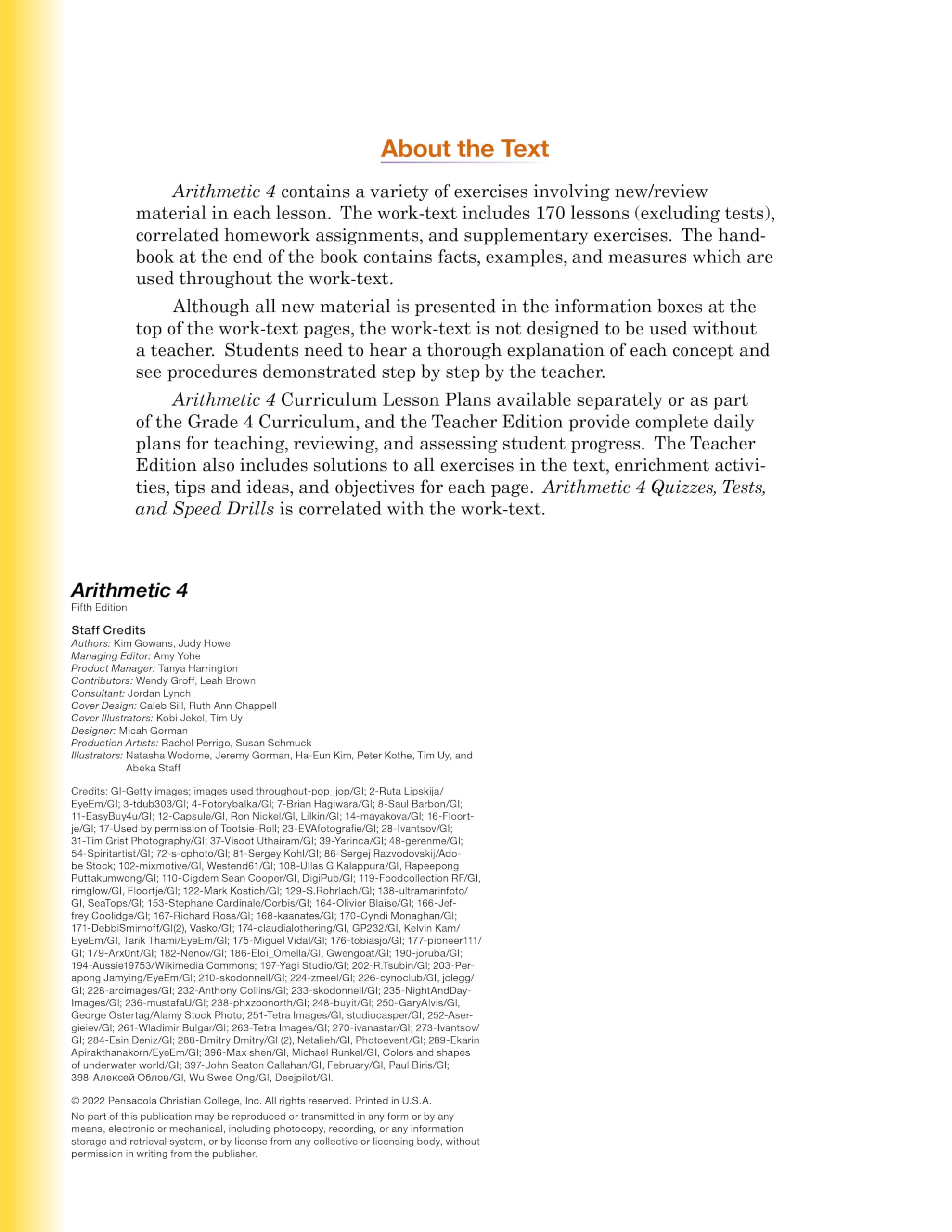 Snapklik.com : Arithmetic 4 - 4th Grade Fifth Edition