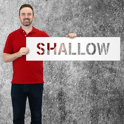 Miniatura 2 de SmartSign Kit de plantillas de piscina reutilizables para pintar marcadores de seguridad de 21 pulgadas, símbolos de 4 pulgadas, símbolos de 21