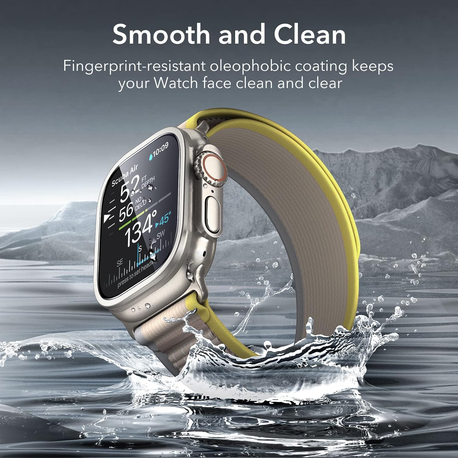ESR 2 Pack Armorite Screen Protector for Apple Watch Ultra 3 /Ultra 2 /Ultra (49 mm), Military Grade Protection, Tempered Glass Film with Aluminum Alloy Frame, Keep Original, Titanium