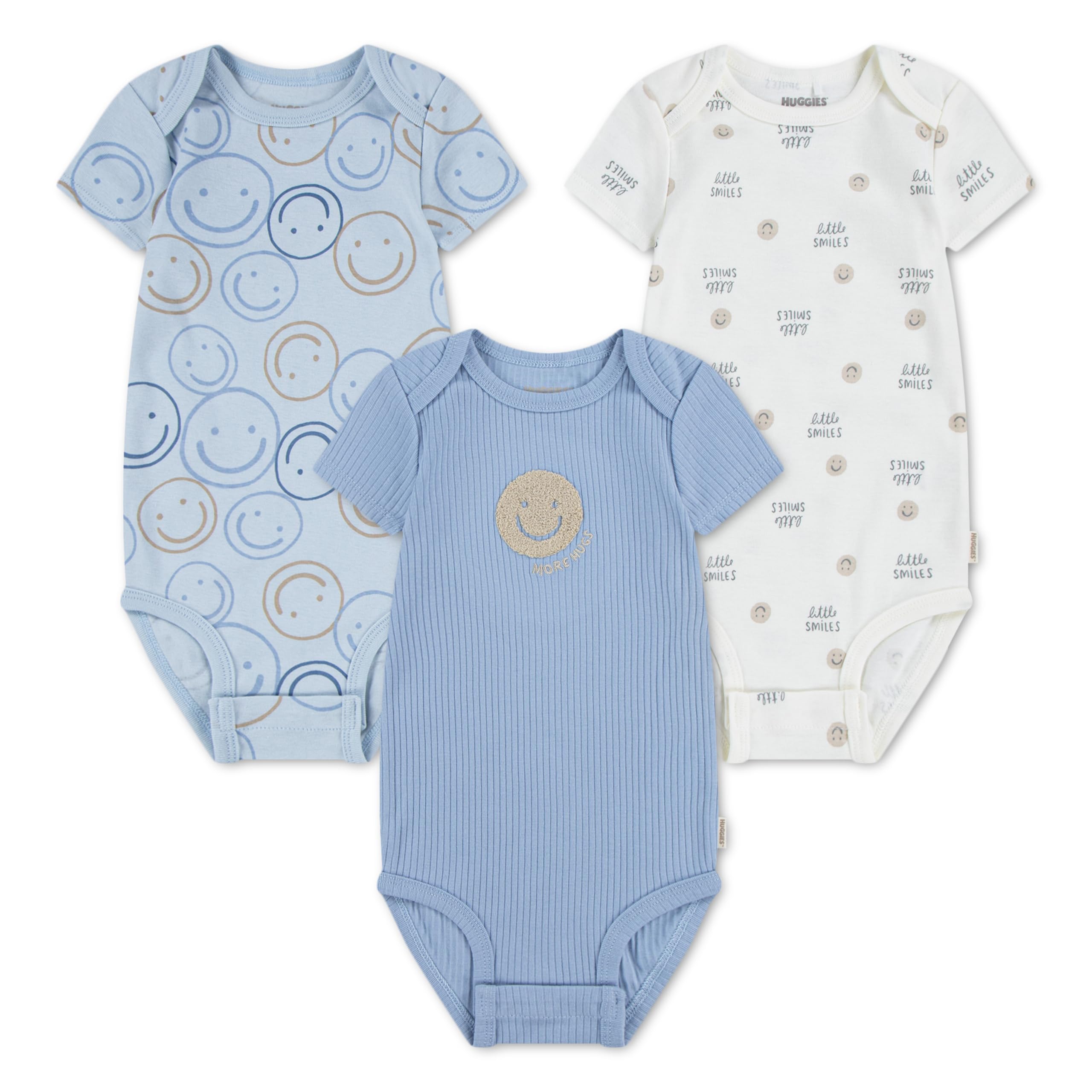 HUGGIES Baby - Jungen 2d014 HUGGIES 3er-Pack Body (3er Pack)