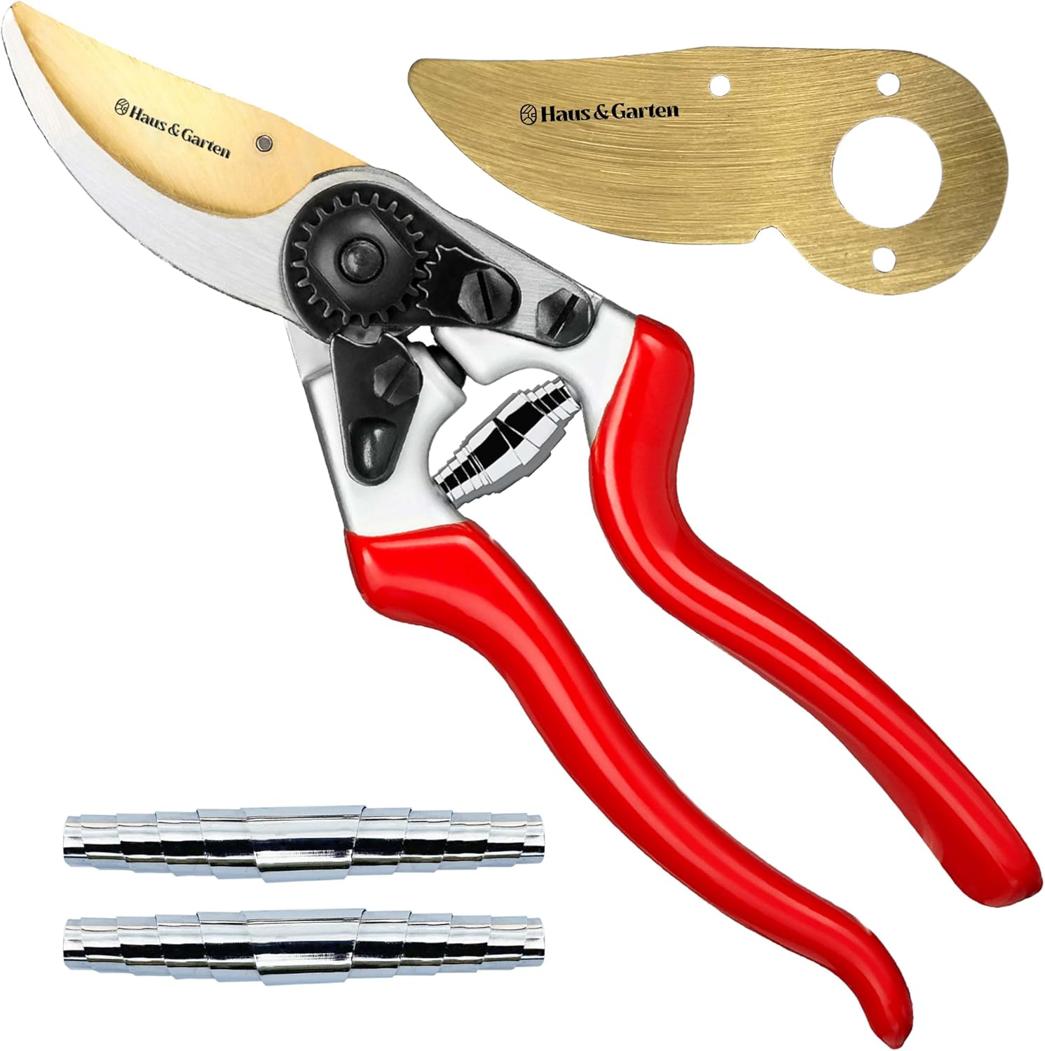 Haus & Garten EnduroPRO Titanium Bypass Pruning Shears + Replacement Blade + Springs Bundle