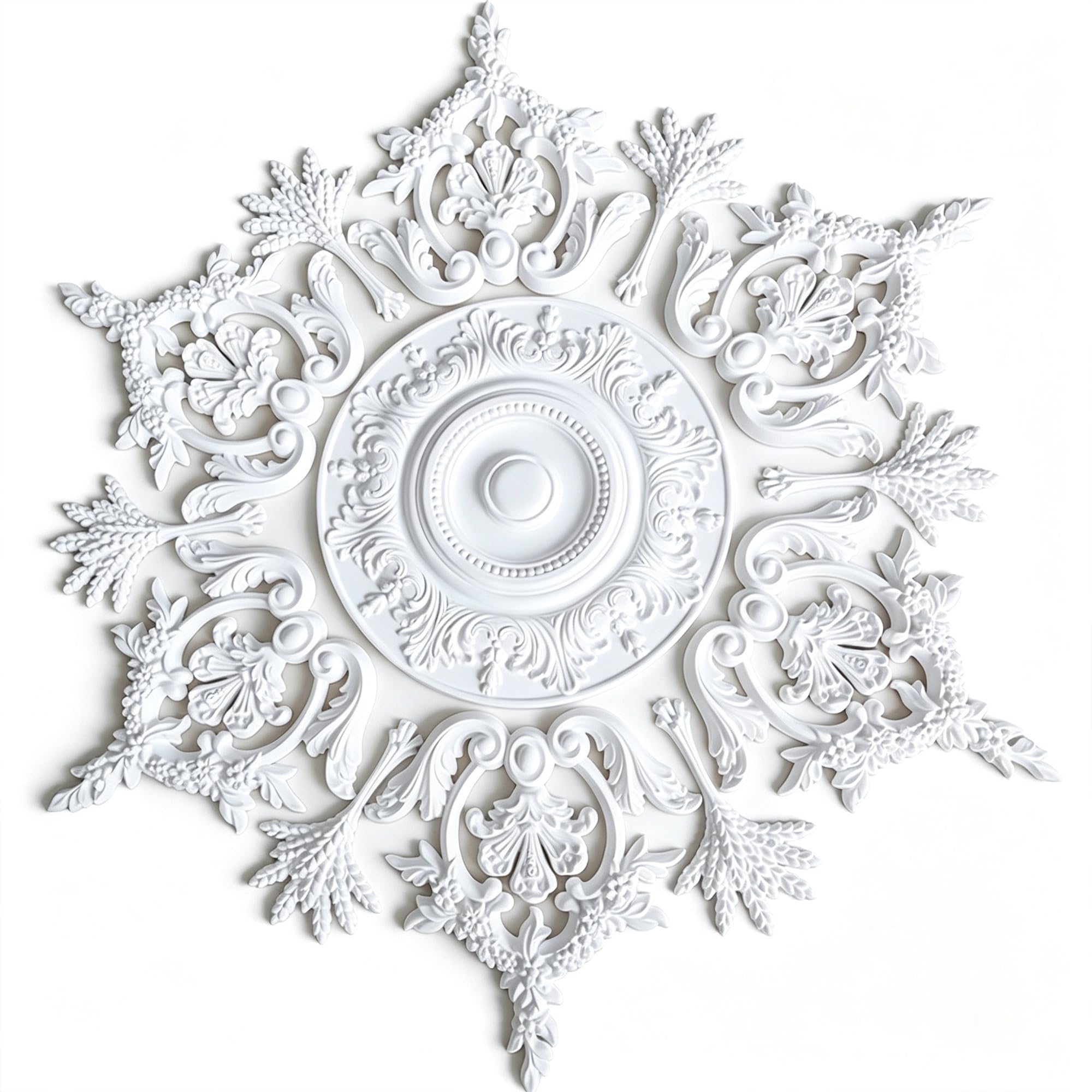 128cm Rosone Lampadario Soffitto Bianco Polistirolo Decorativo