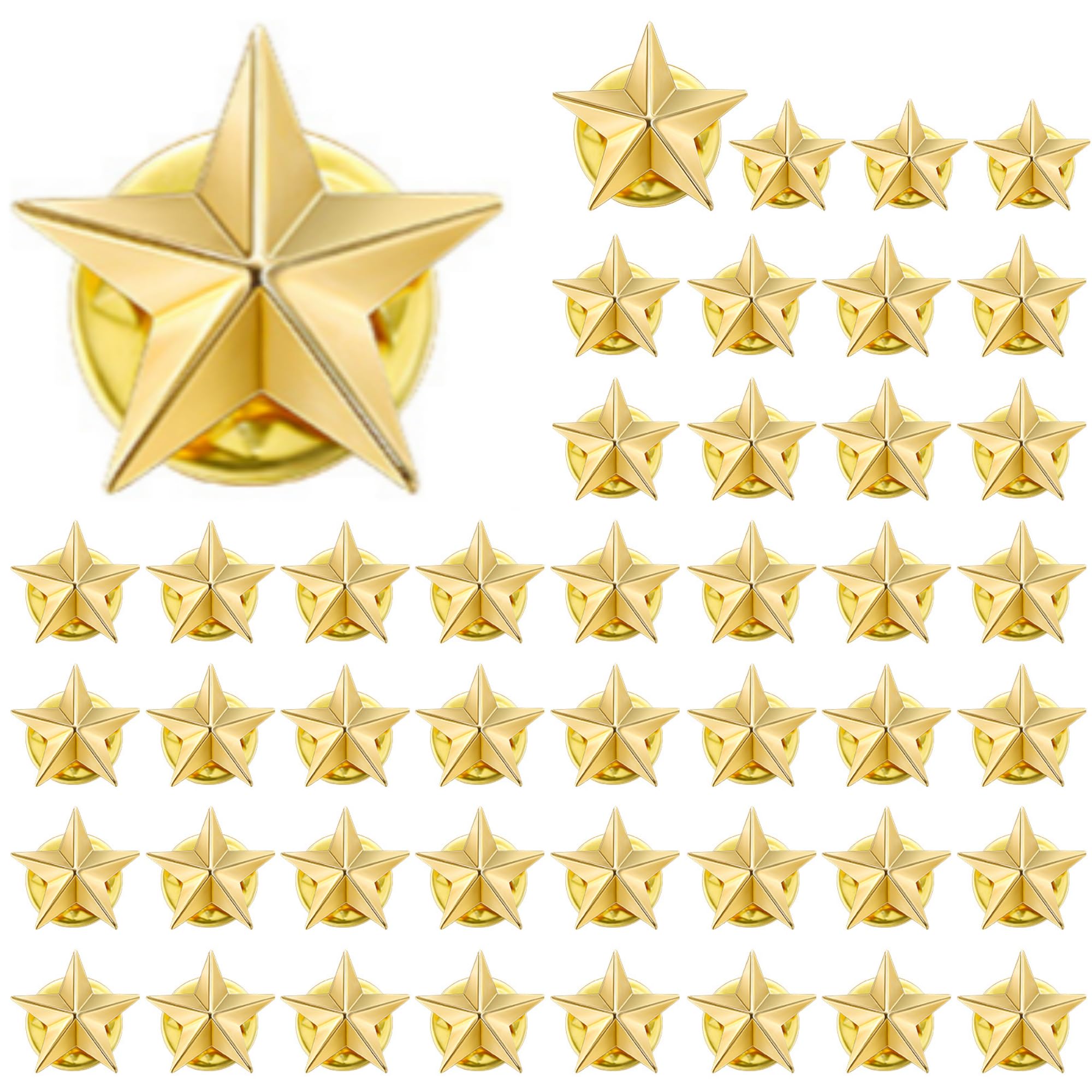 - 60 Pieces Star Pins Bulk Star Badge Lapel Pins Buttons Brooches for Backpacks Hats Military Veterans Day Events