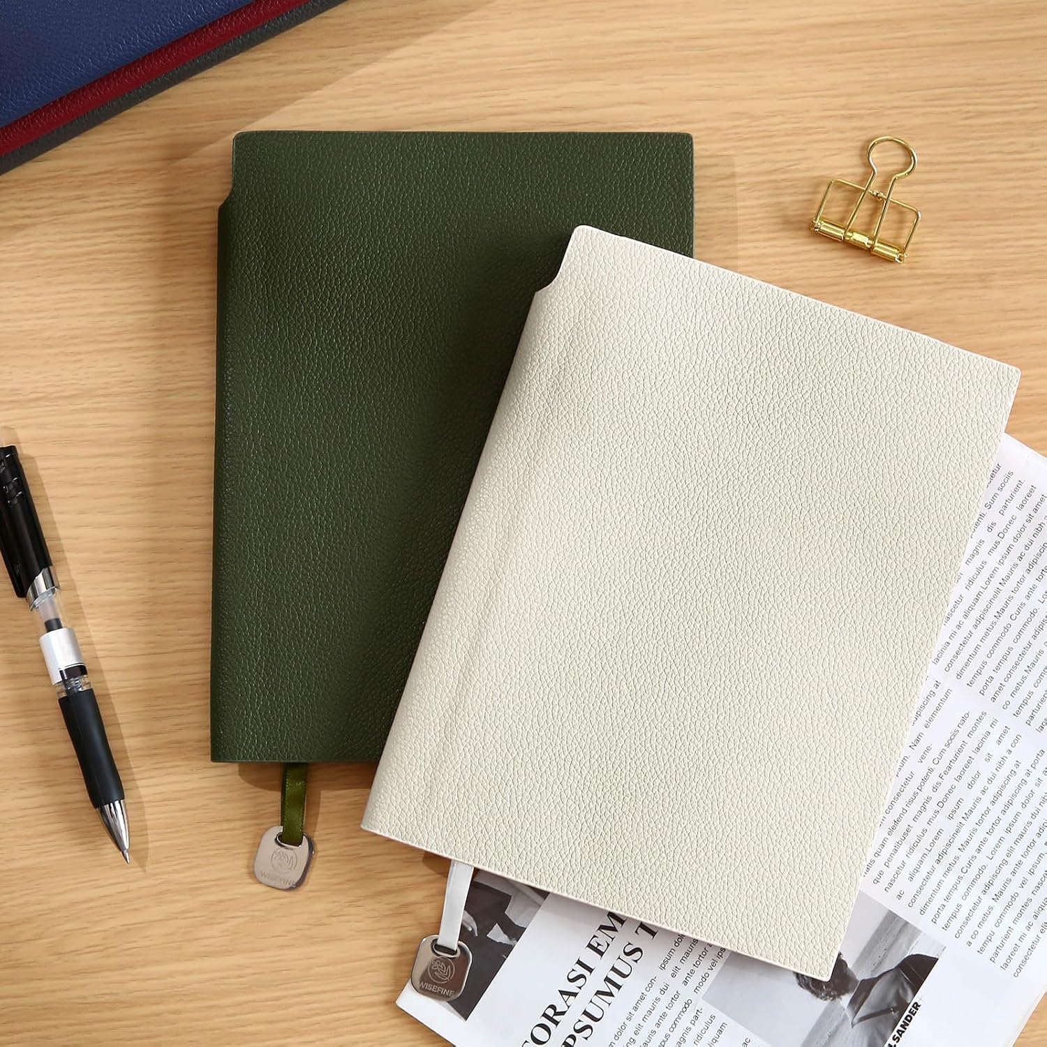 Lined Journal Notebook for Women A5 Softcover Journals for Writing 160 Pages Daily Journaling College Ruled Notebooks for Work School Note Taking, Business 6.38'' X 8.28'' (3pack-White/Army Green/Black)