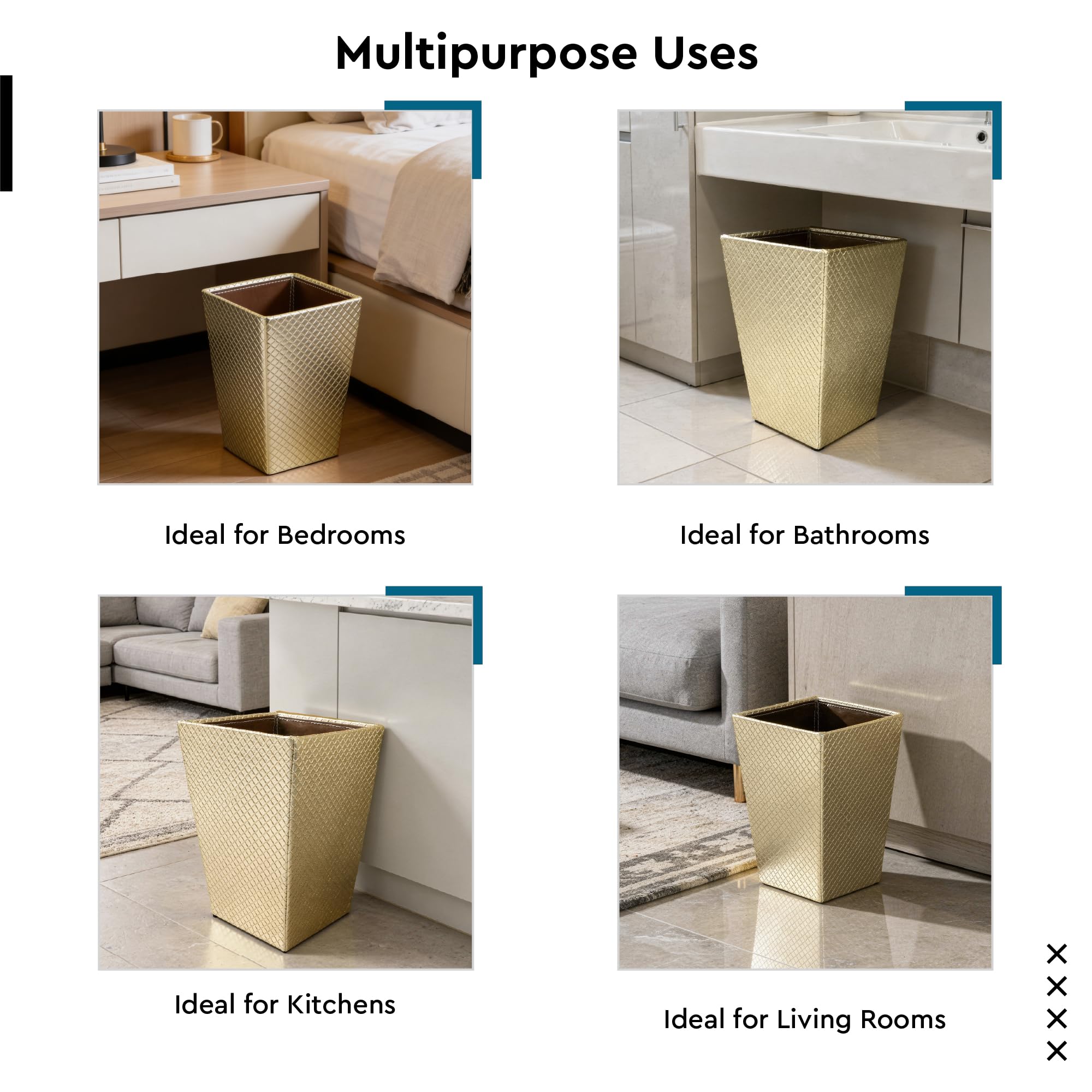 Encasa XO Leather Dustbin - Stylish & Quiet -4