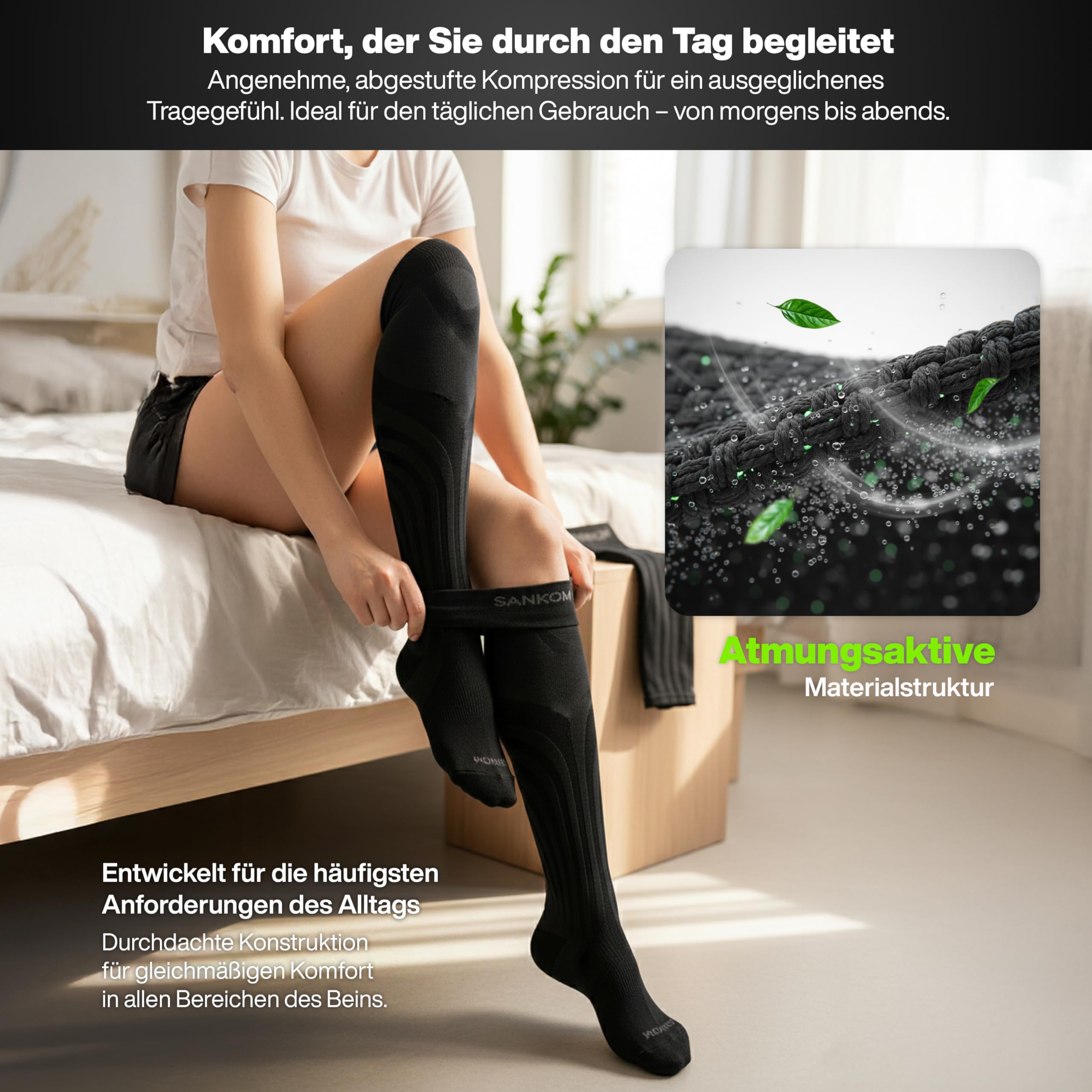 Aktywne, wygodne, oddychające i hipoalergiczne skarpety kompresyjne