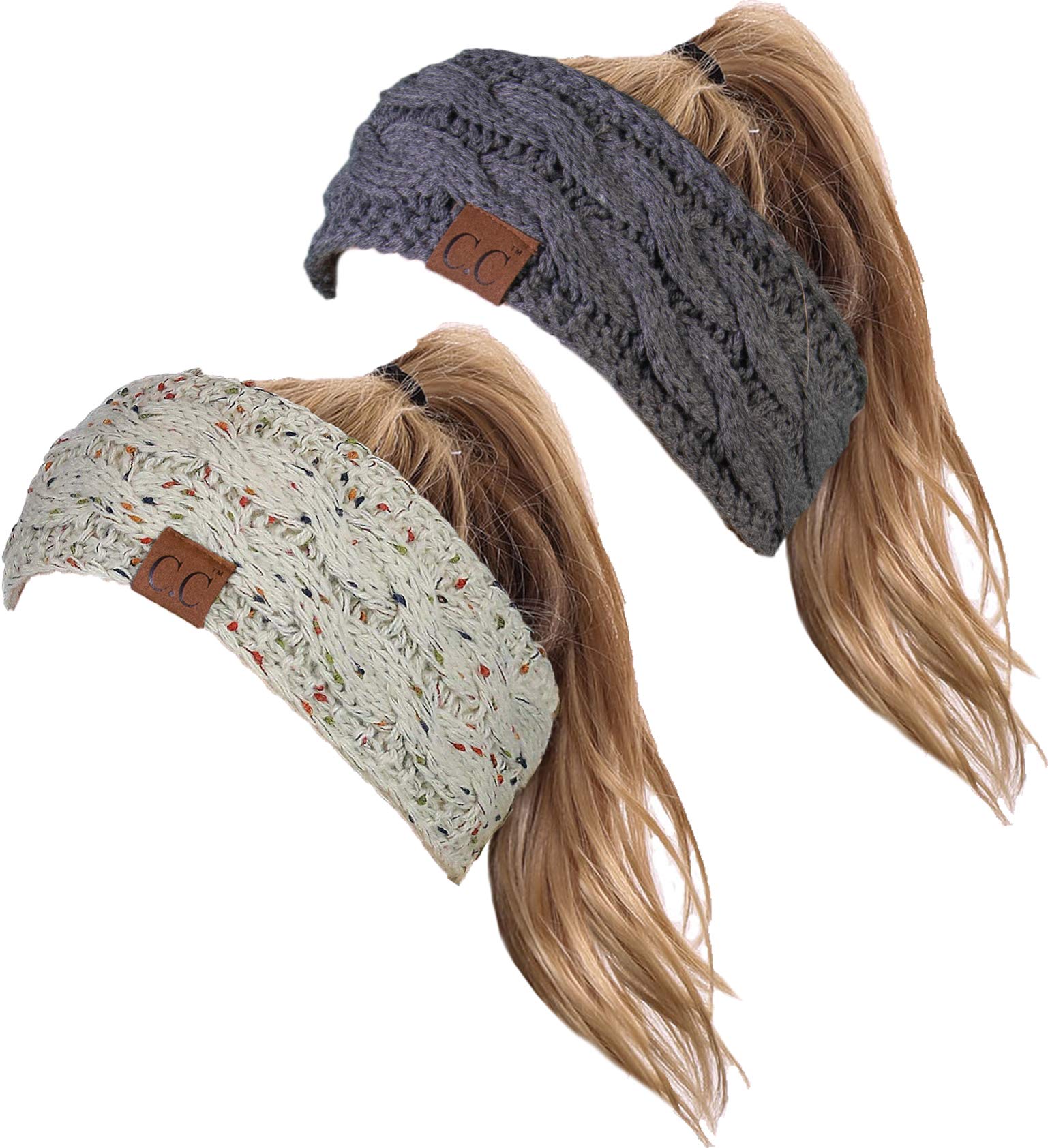 Funky Junque Cable Knit Fuzzy Lined Head Wrap Headband Ear Warmer