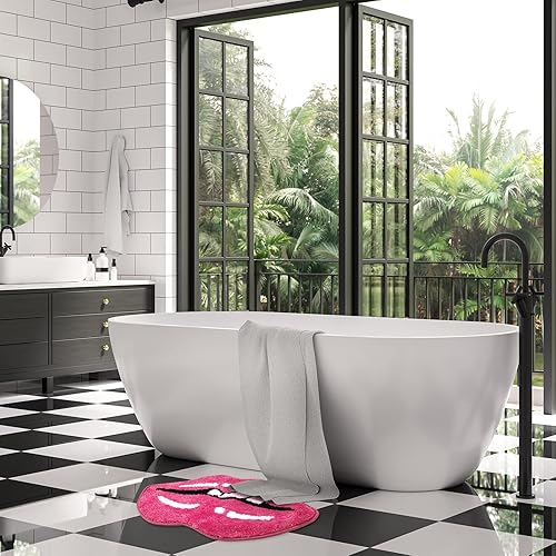 Miniatura 10 de Alfombra con forma de labios rojos, bonita alfombra de baño de labios para puerta, tapete de baño de dibujos animados y tapete para decoración de