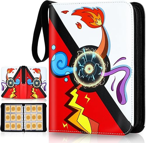 Kivxizi Carpeta de tarjetas con 9 bolsillos, soporte para 900 tarjetas con 50 fundas extraíbles, carpeta de colección de tarjetas, álbum de