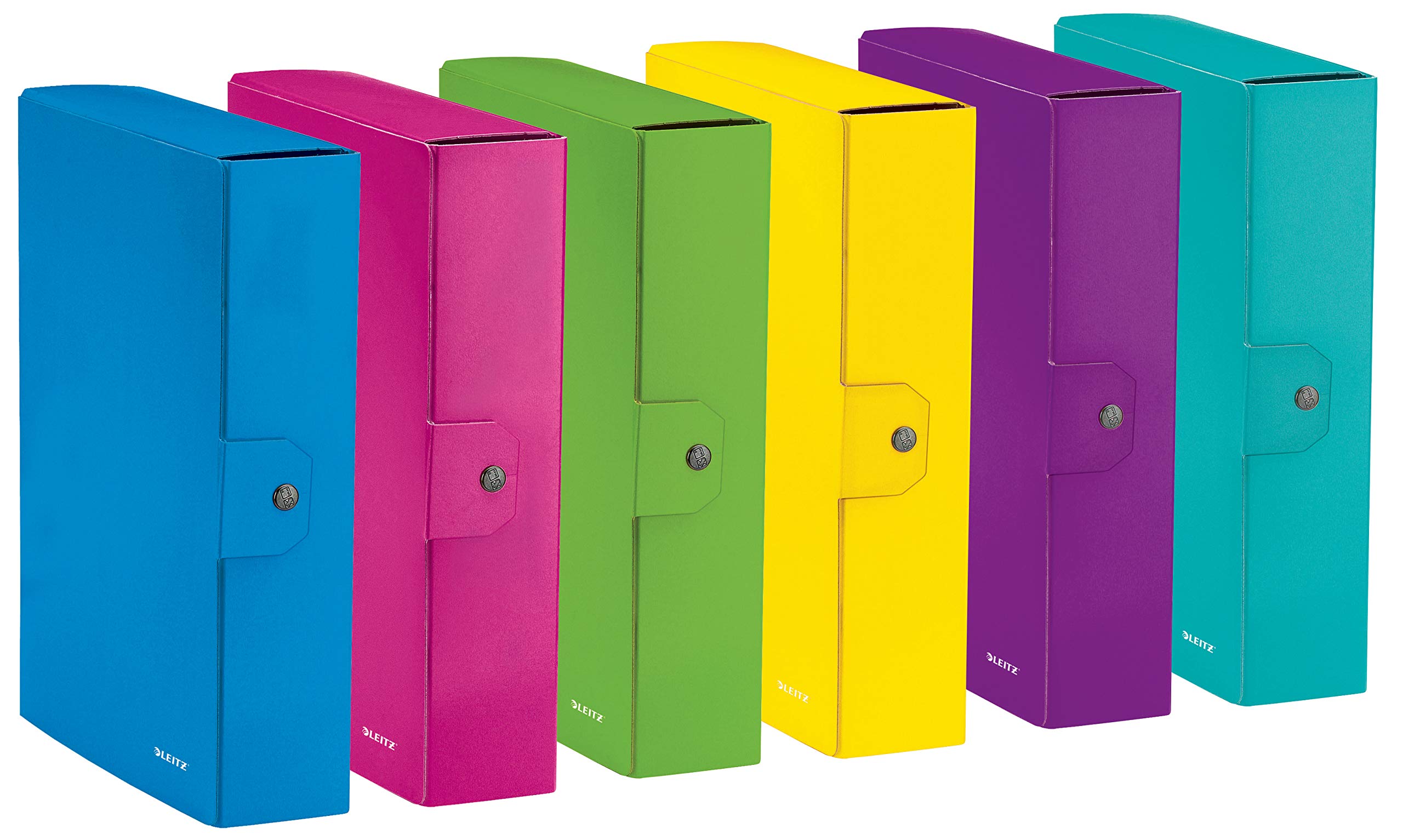Leitz Press Stud Closure Box File,Plastic-Coated, 25 x 35 cm Dorso 8 cm Blue Metallized - Image 3