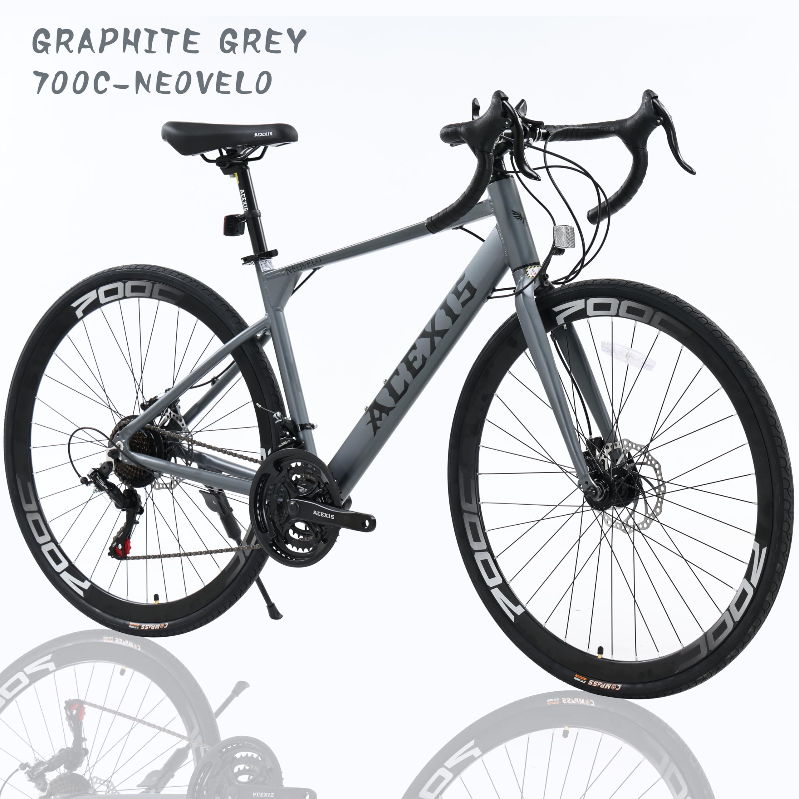 Amazon | ACEXIS ロードバイク 自転車 シマノ21段変速 アルミフレーム