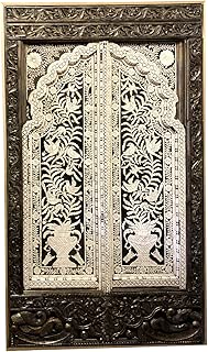 Mogul Interior Classic Collection Bone Inlay Hand Carved Wall Panel Unique Design Wall Art Beautiful Flower Design Camel Bone Panel