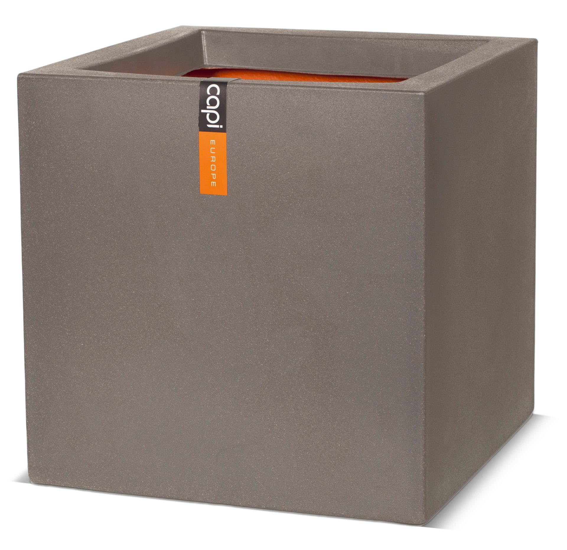 Capi Europe Smooth - Warm Taupe - Planter Square Smooth Nl - 40X40 - Warm Taupe - Opening Ø32 - Pot For Indoor And Outdoor Use - Shatterproof - 100% Recyclable - Kwt903