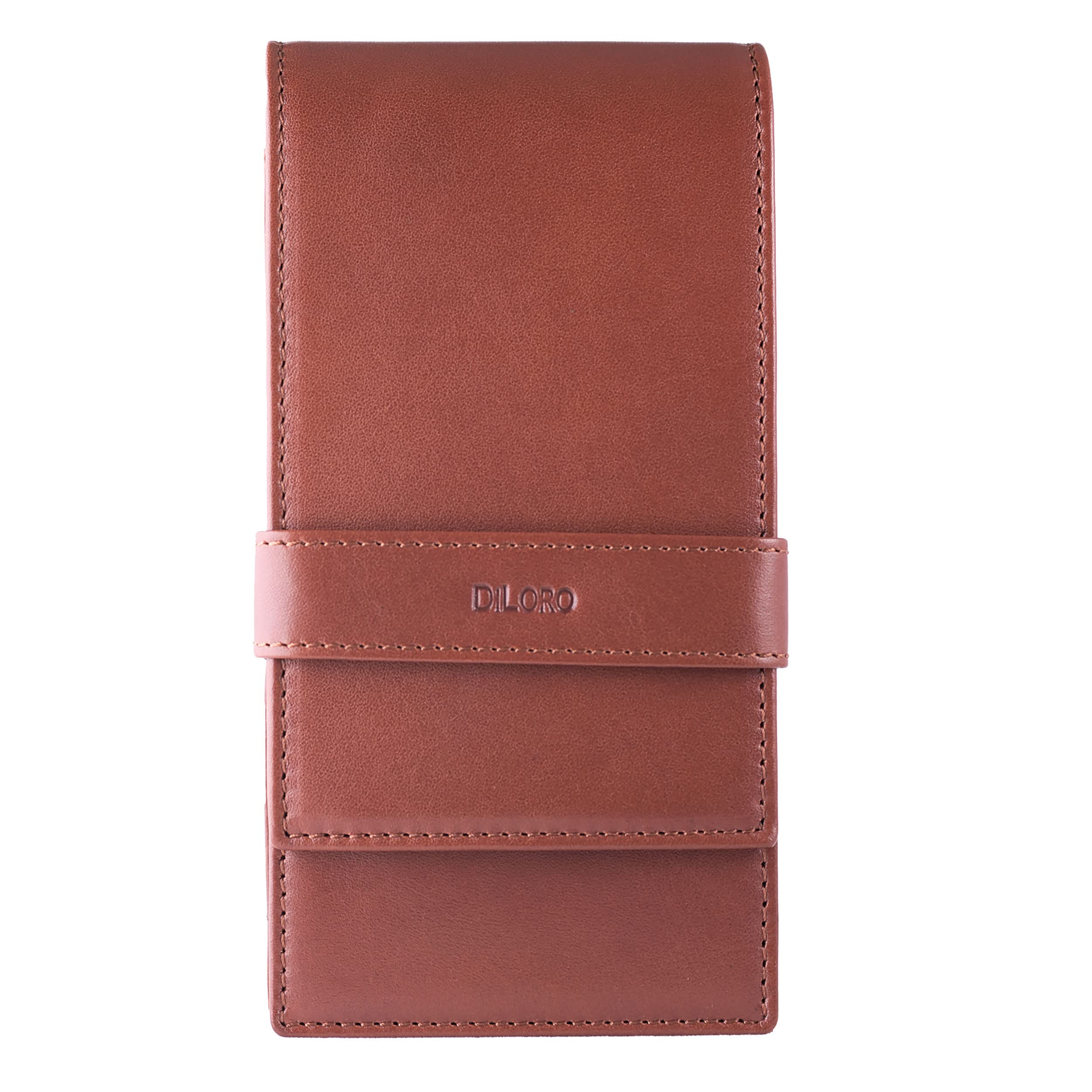 DiLoro, Leather Case for Four Fountain Pens, Ballpoint Pens and Pencils (Bugatti Nappa Leather)