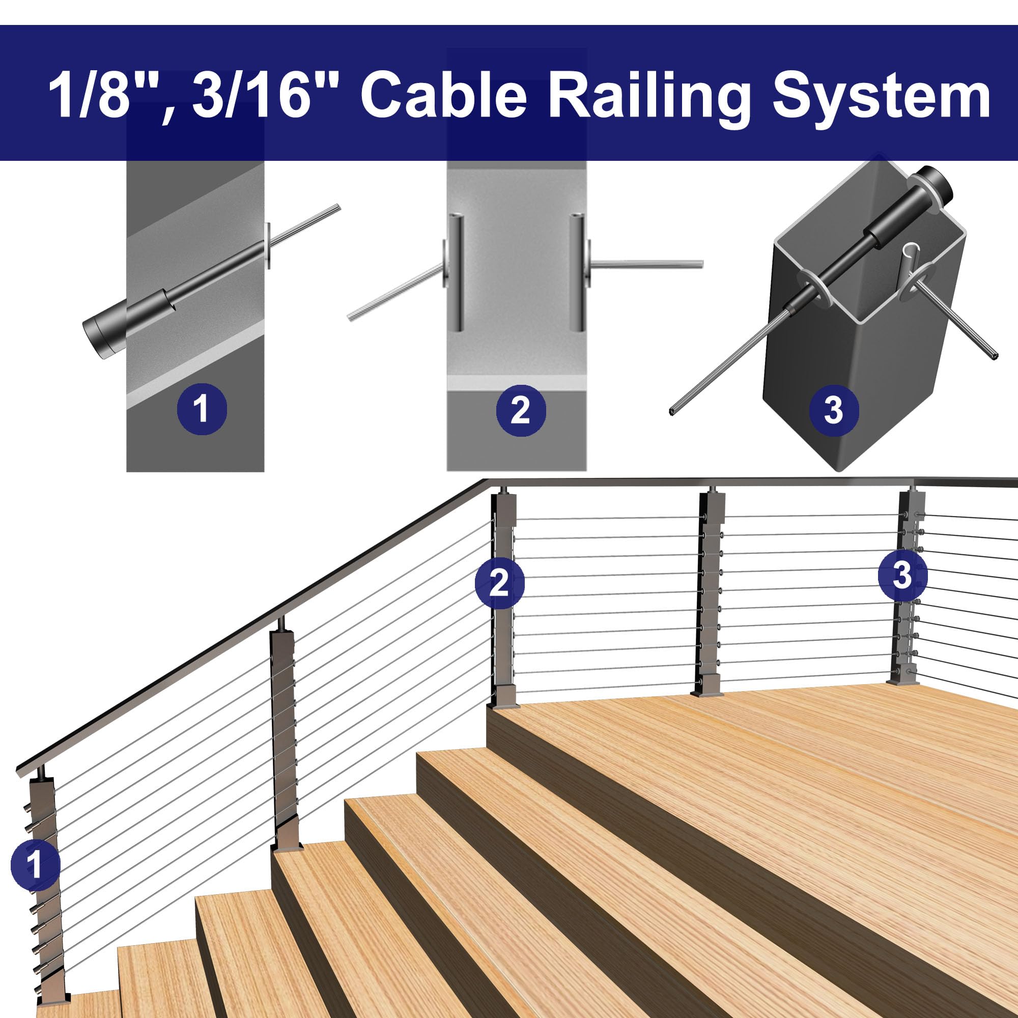 Cable Railing Angle Washers 20-Pack Stainless Steel Angle Washers - 30 ...