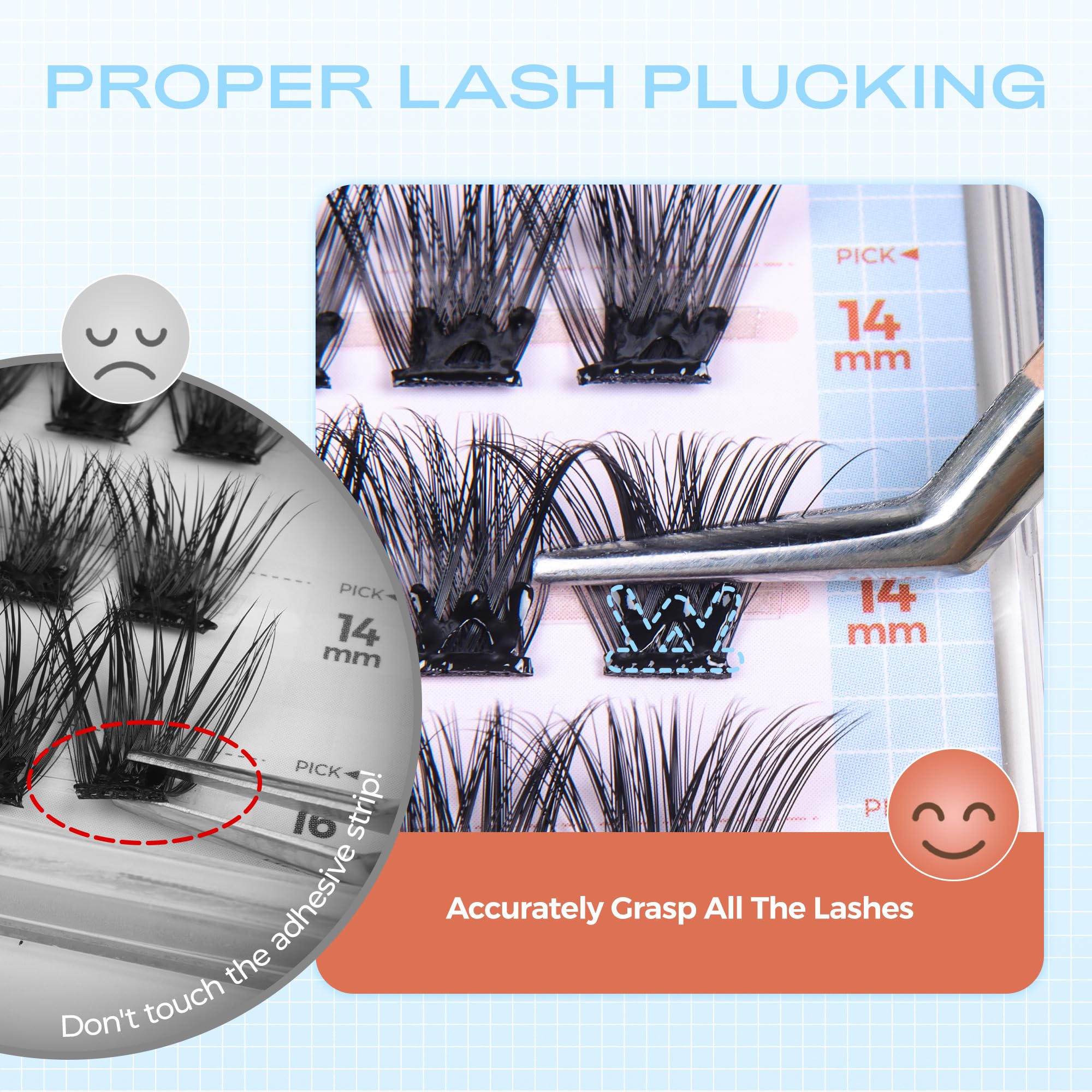 POPUP Self Adhesive Eyelashes 72Pcs D Curl Self Adhesive Lash Clusters Press on Lashes No Glue and Remover Needed Reusable Wispy Pre Glued Eyelashes with Tweezers for Beginners (ZN23)