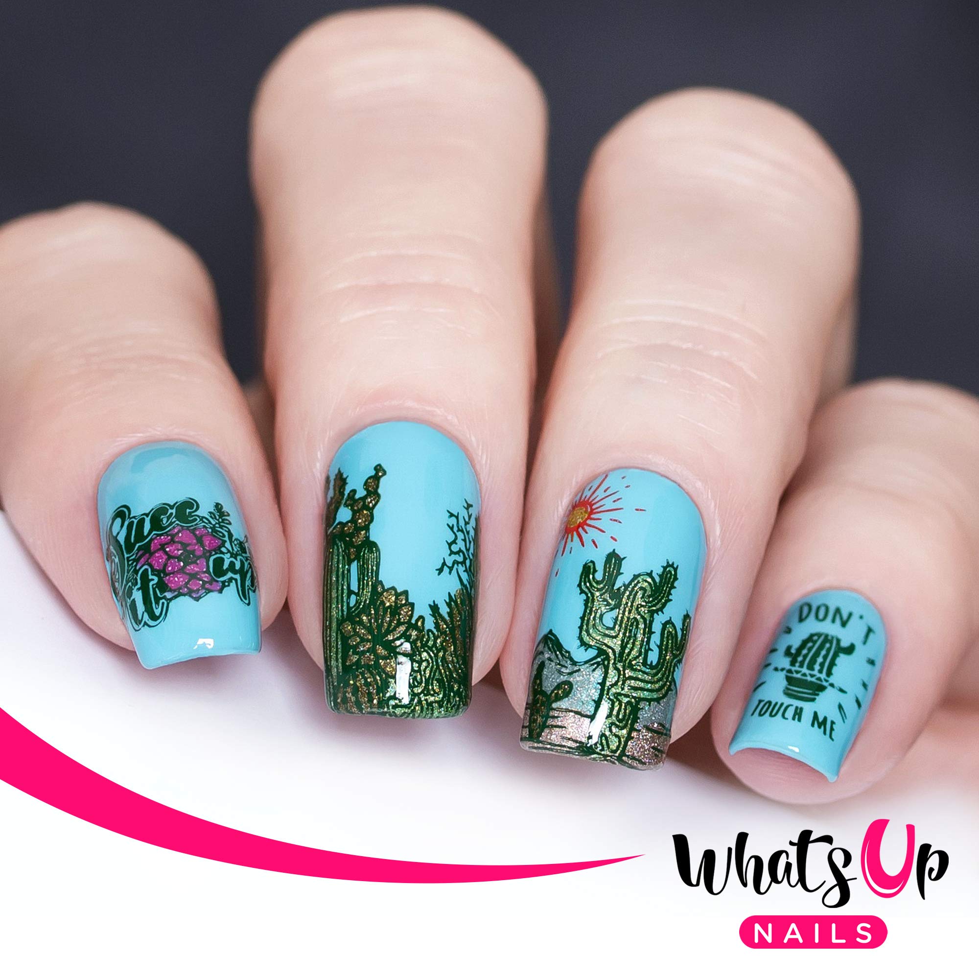 Amazon.com : Whats Up Nails - B060 Deserted Succulent Stamping Plate for  Nail Art Design : Beauty & Personal Care