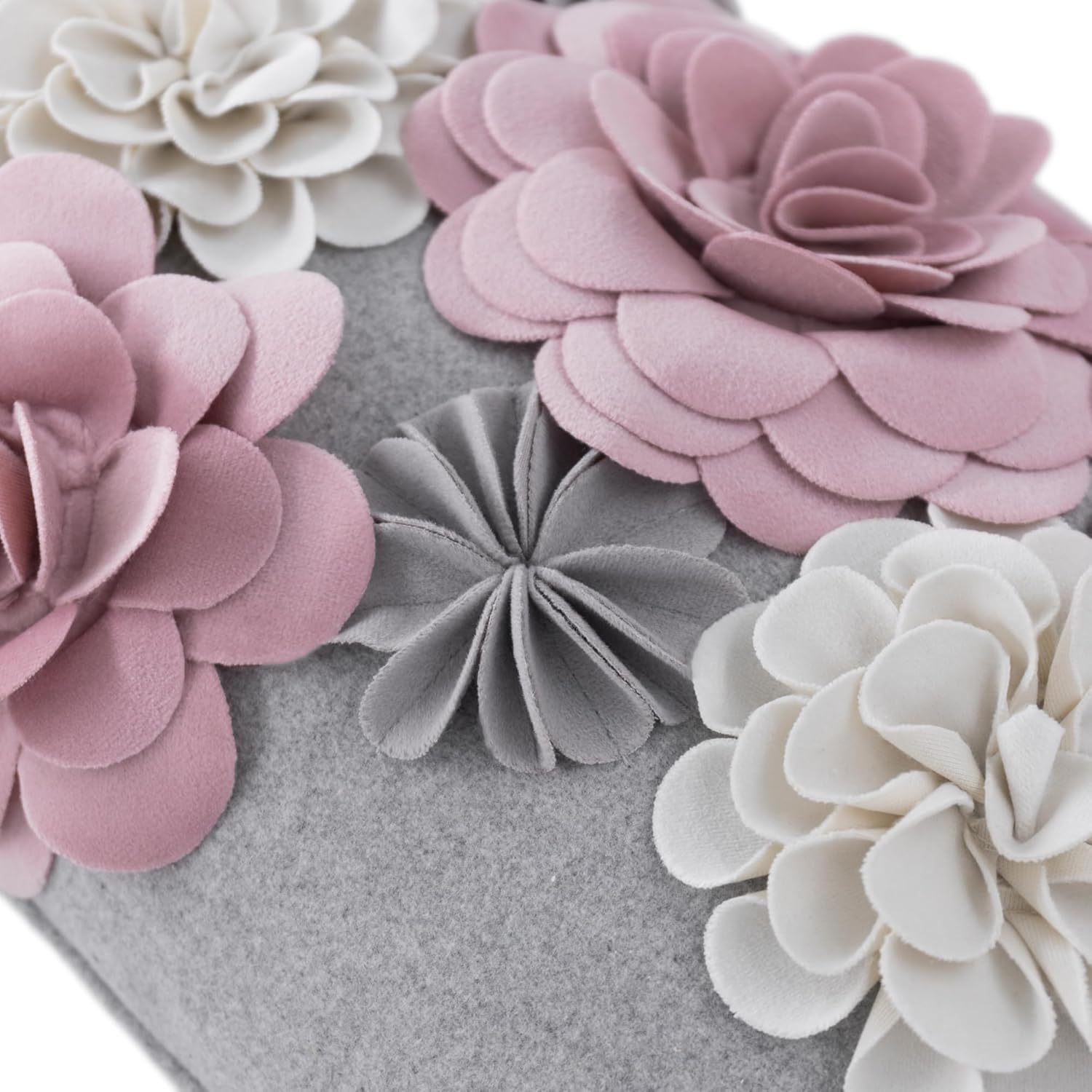 KINGROSE 3D Flower Throw Pillow Cover Decorative Pillow Case Elegant Cushion Cover for Home Decor Sofa Couch Bedroom 12 X 20 Inches Pink