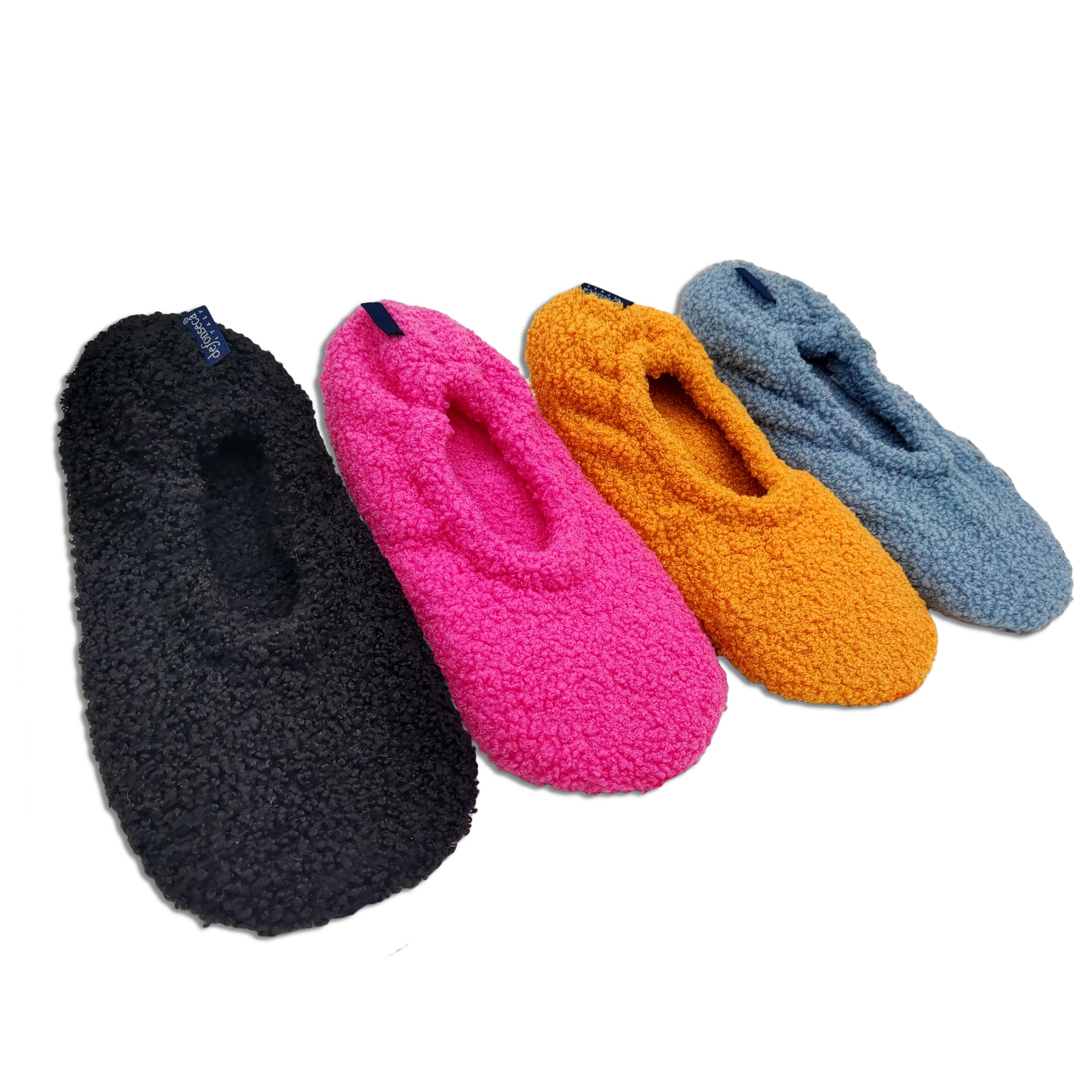 de fonsecaThe Terry Cloth Slippers for Women Parquet Ballet Flats Terry Cloth Washable Home Travel Guests
