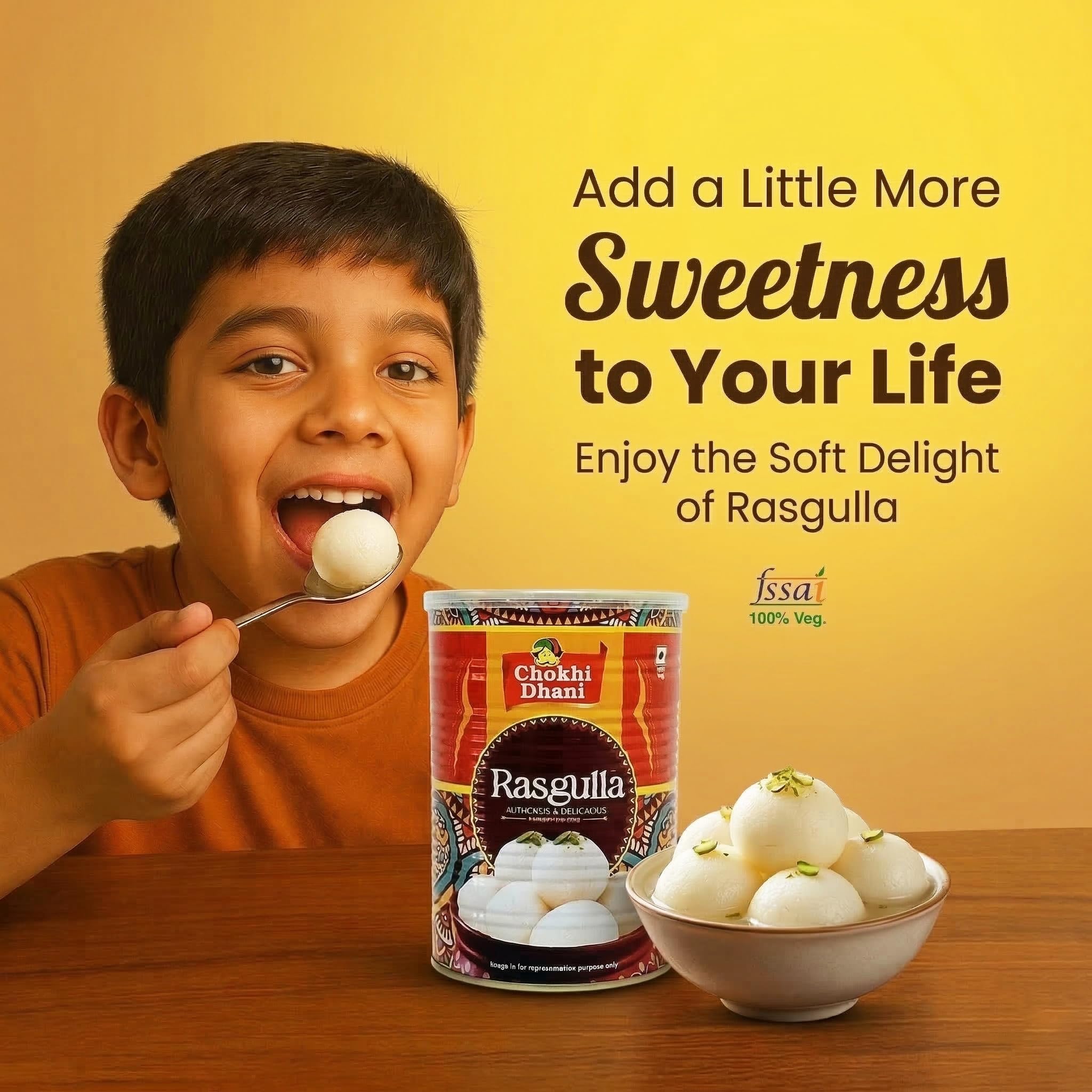 Chokhi Dhani Rasgulla 1.25kg Tin (20 Pcs) Big Size | Soft & Spongy Bengali Rasgulla | Ready to Eat Indian Sweet | Sugar Syrup Dessert | Traditional Mithai 3