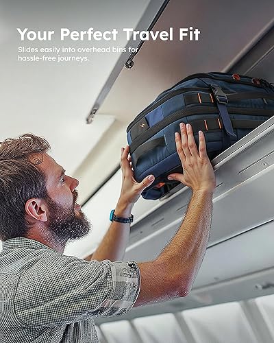 Miniatura 6 de Tolaccea Mochila de viaje, compatible con vuelos de la TSA, mochila de mano resistente al agua, bolsa de computadora grande duradera para