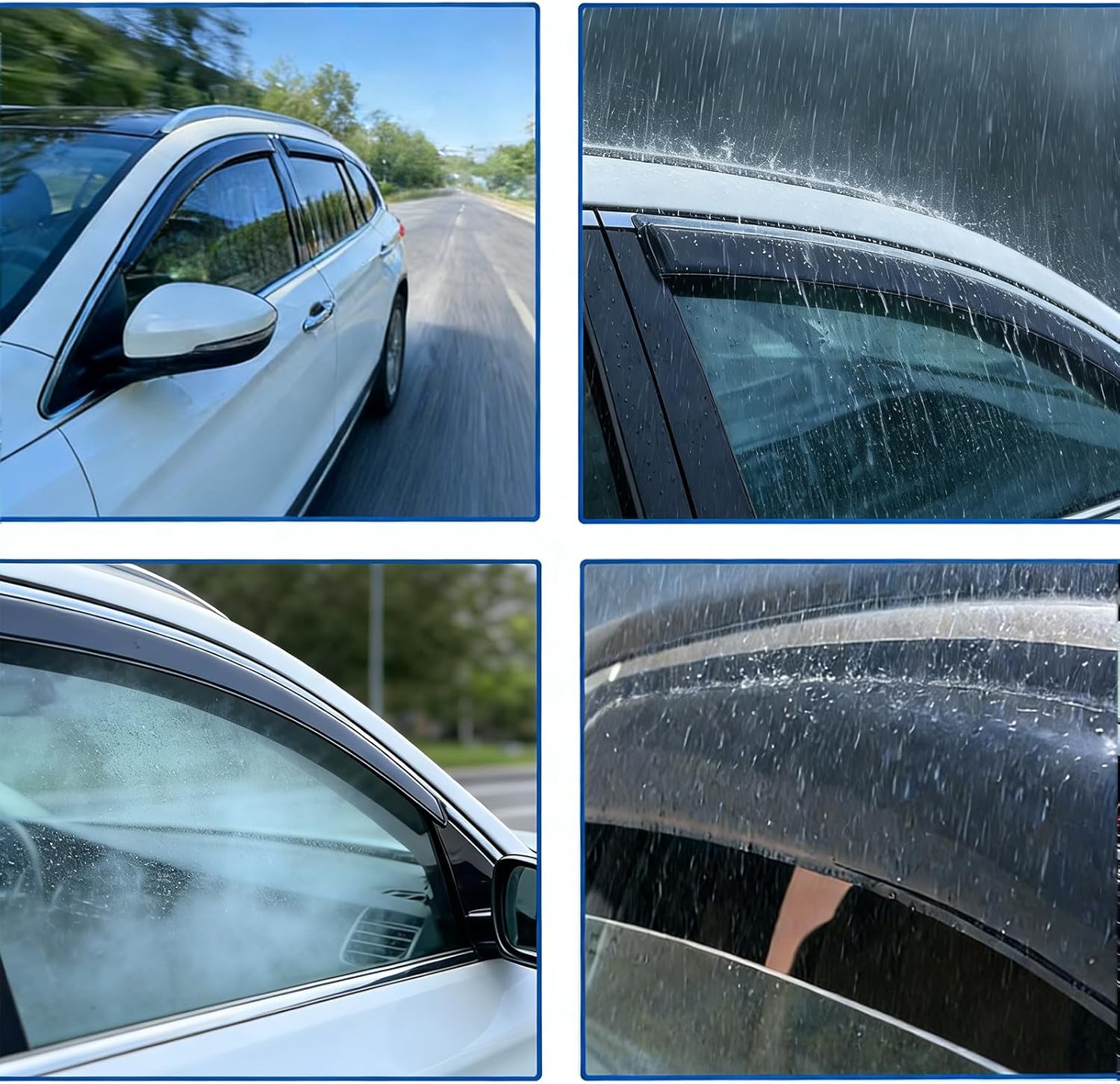 4 Piece Tape On Outside Mount Window Visors Rain Guards Fit for 2021 2022 2023 2024 2025 2026 Chevy Tahoe GMC/Yukon/Cadillac Escalade Vent Shade Deflectors Set