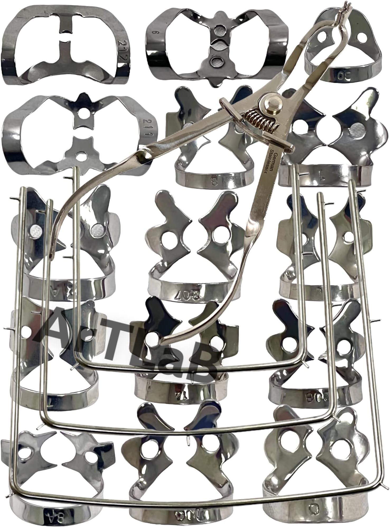 New Premium Dental Rubber Dam Clamps Set |Rubber Dam Kit Starter with Frame |Rubber Dam Punch Plier |Rubber Dam Clamps Forceps | Rubber Dam Clamps Dental Instruments (19 Piece Set)